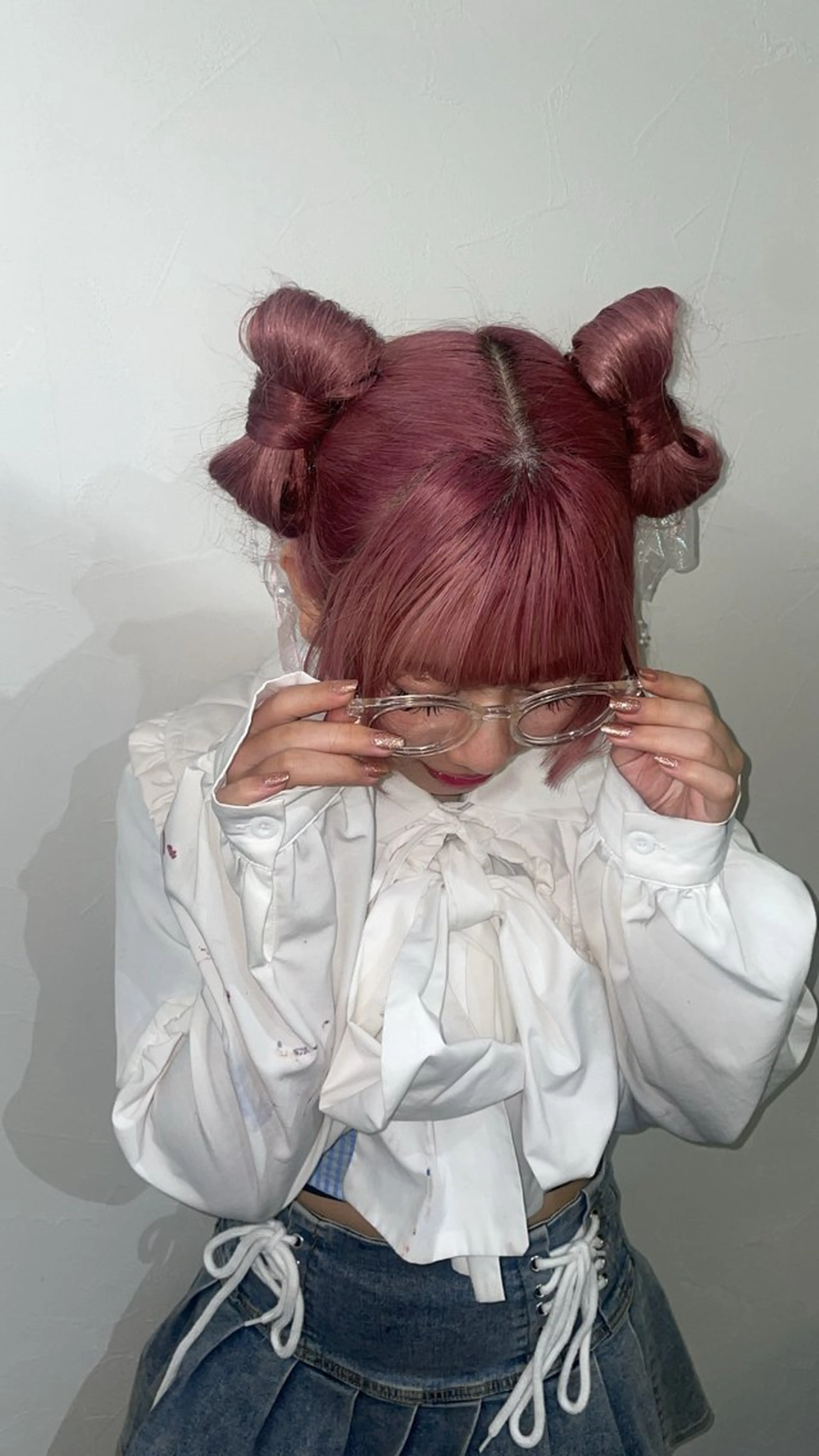 ヘアアレンジ メンズウルフ🐺♡ ピンク♡ヘアメ🎀のヘアスタイル
