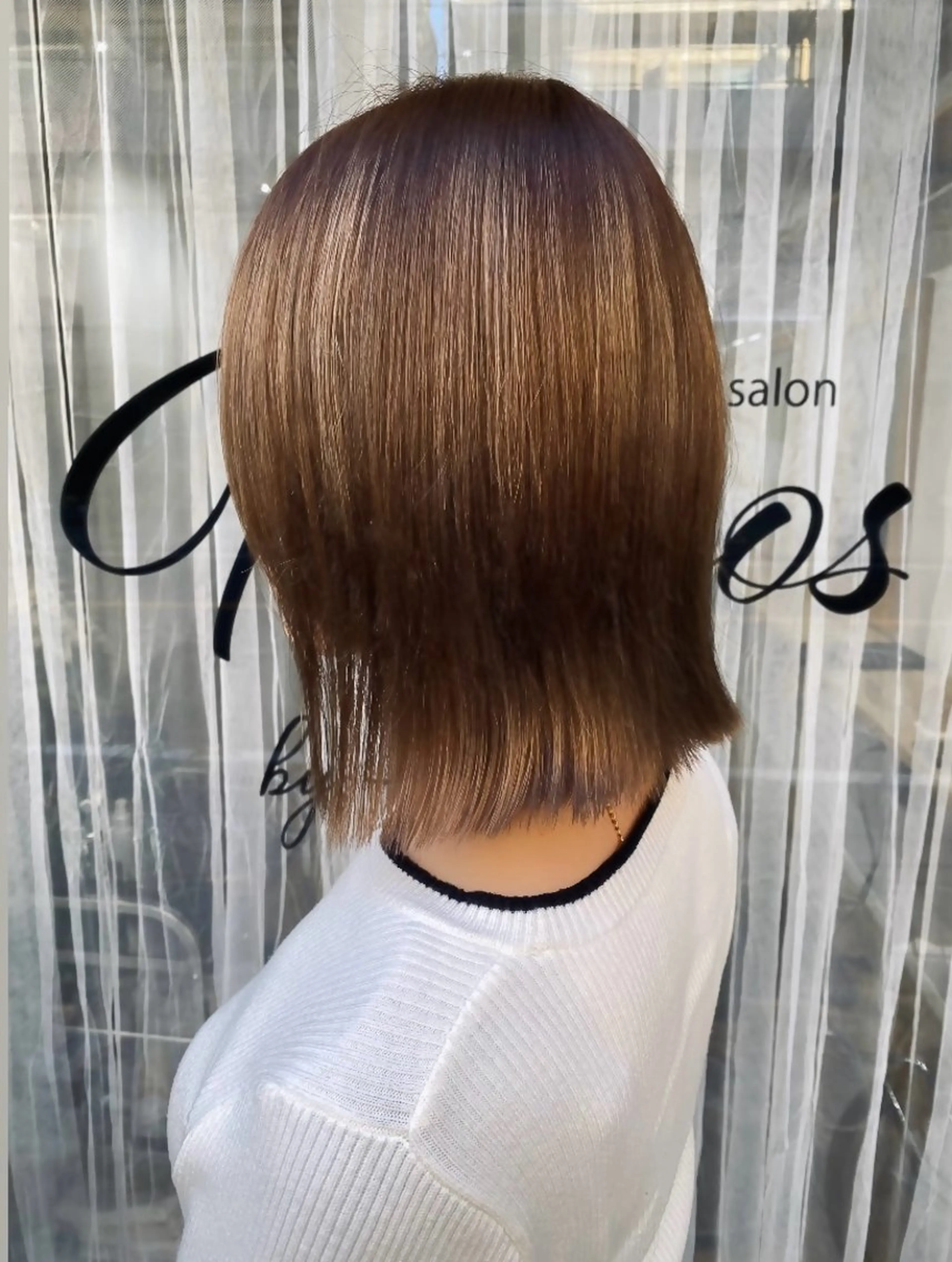 ミディアム カラー ブラウンカラー ココアブラウン ヘアカラー トリートメント Repos by moi所属・RINA/特殊ヘア/ 高発色ワンカラーのヘアスタイル