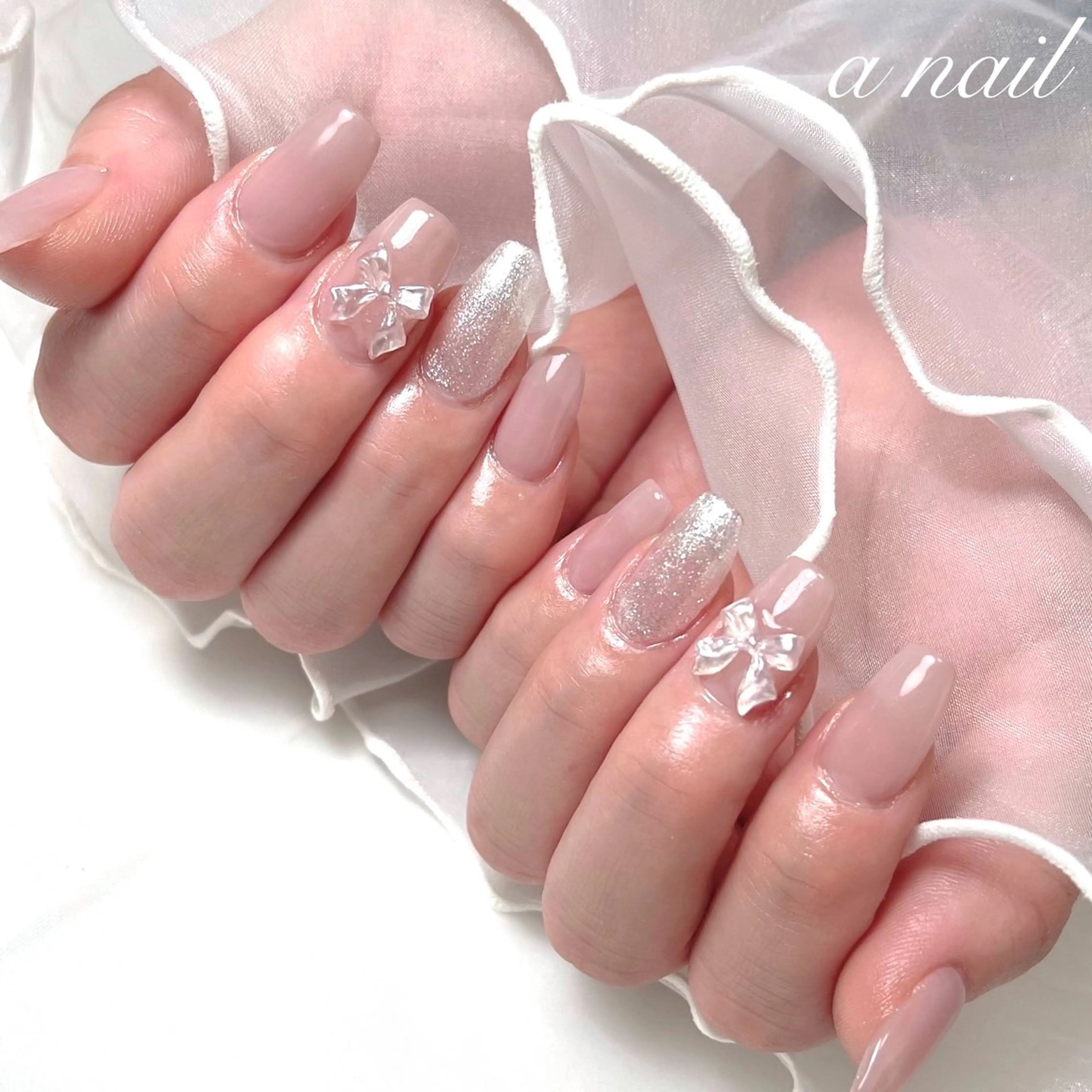 ネイル ラメ(グリッター) ラメグラデーション ワンカラーネイル シンプルネイル Salon_ a.nailのネイルデザイン
