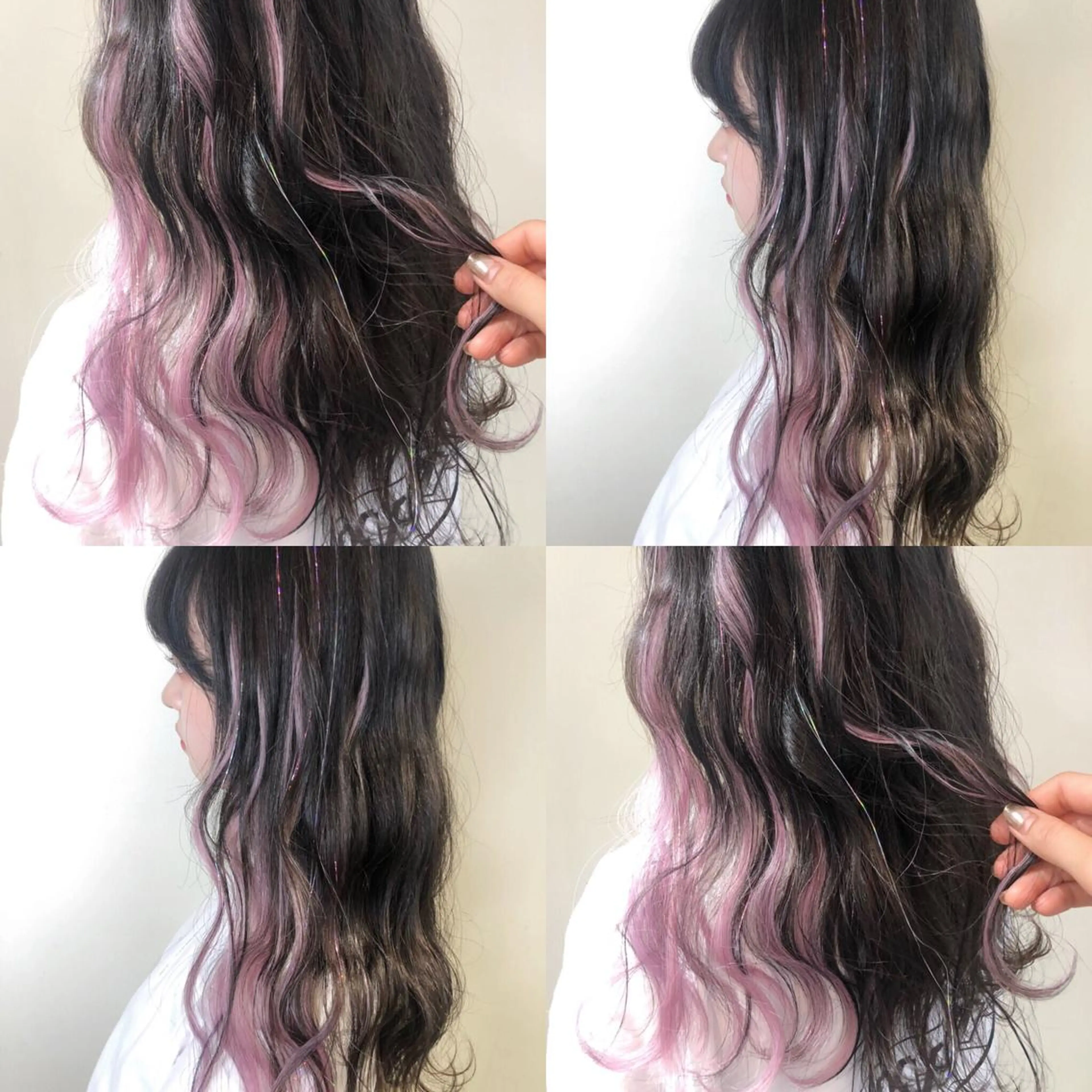 ロング カラー エクステ エクステ ハイトーン 💭黒崎ハルカのヘアスタイル