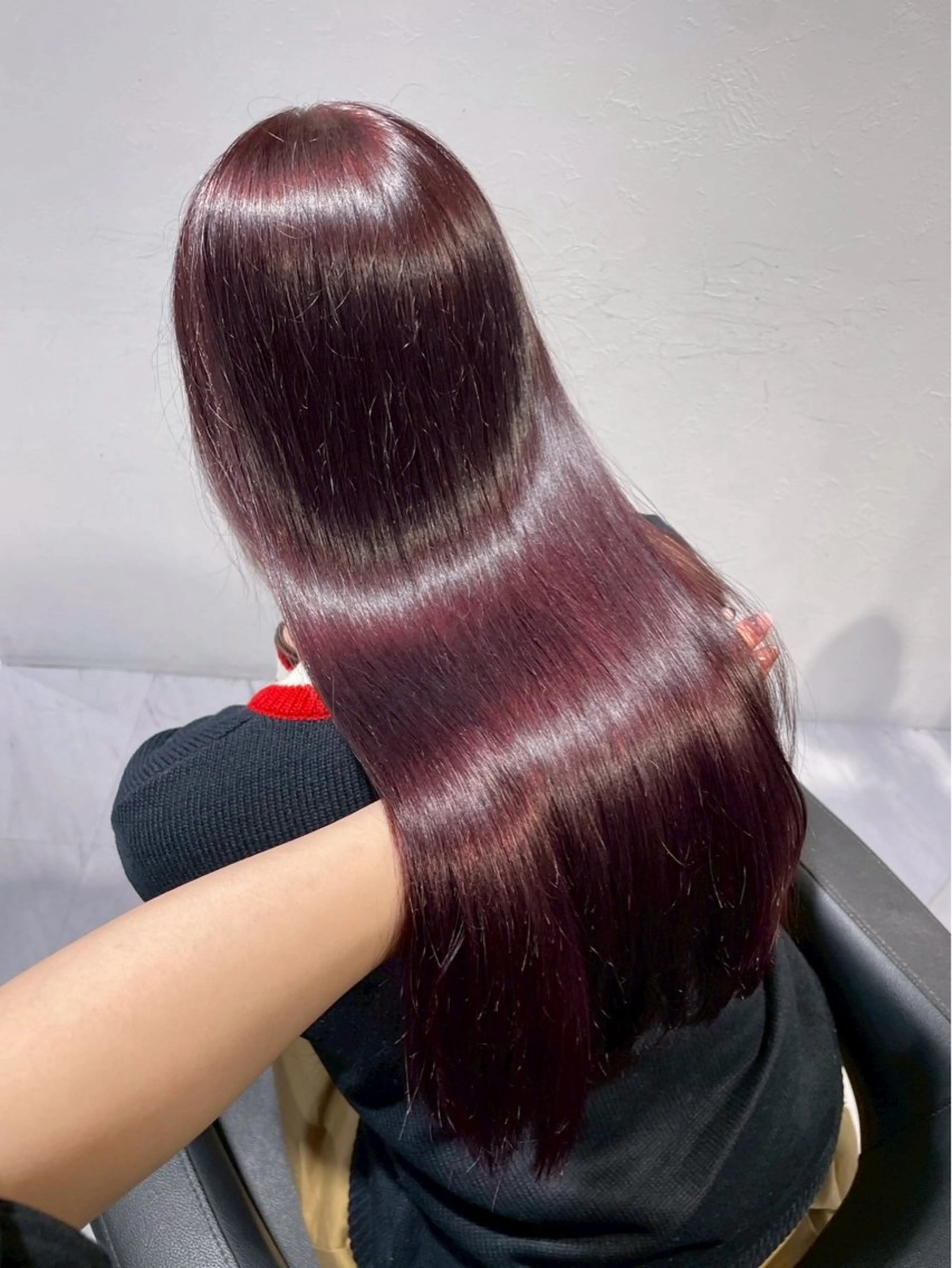 ロング カラー ワンカラーでできる 暖色カラーゆいりのヘアスタイル