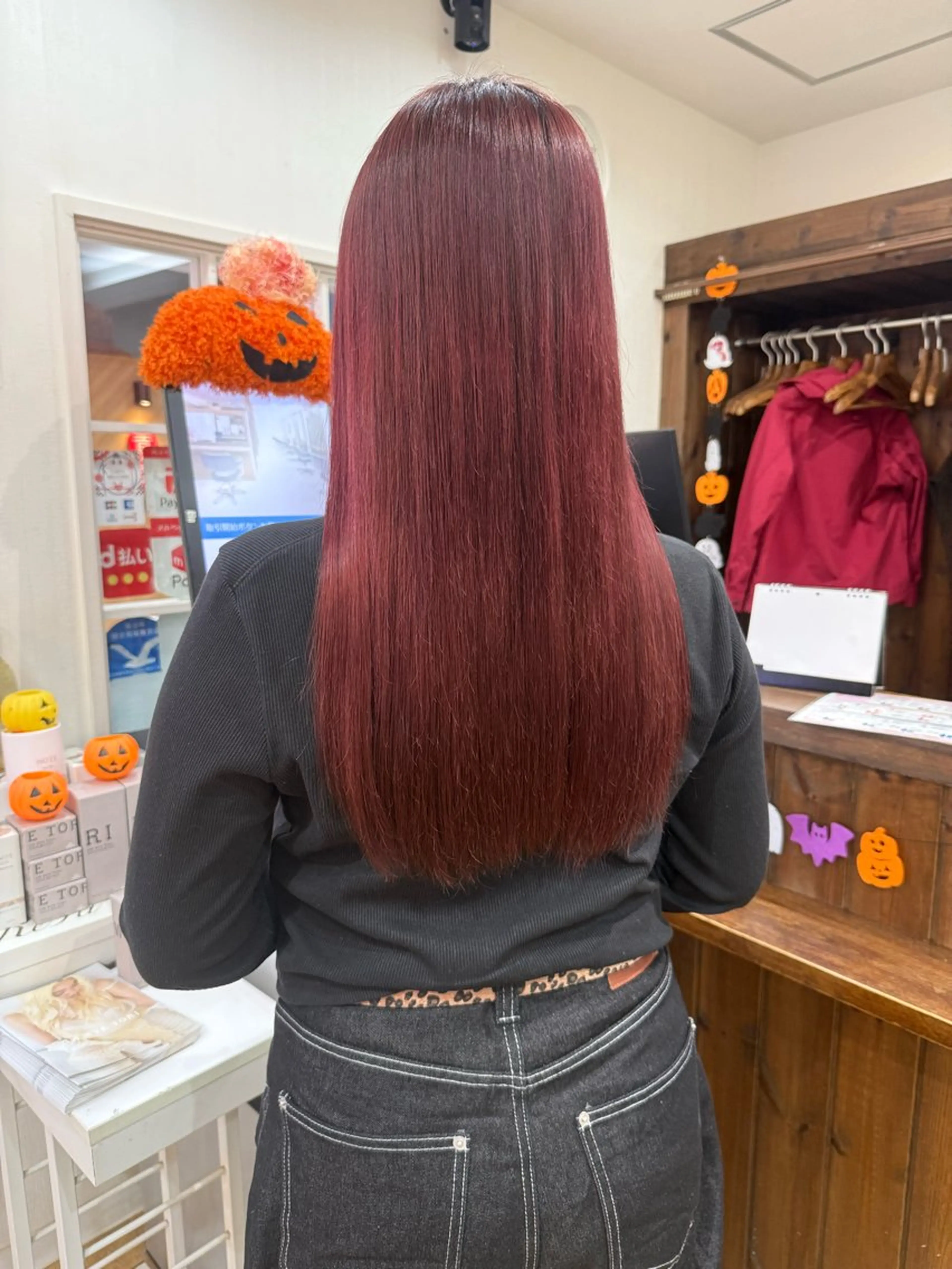 ロング カラー ボルドーカラー ヘアカラー 💖メンズカット モデル募集 晴香💖のヘアスタイル