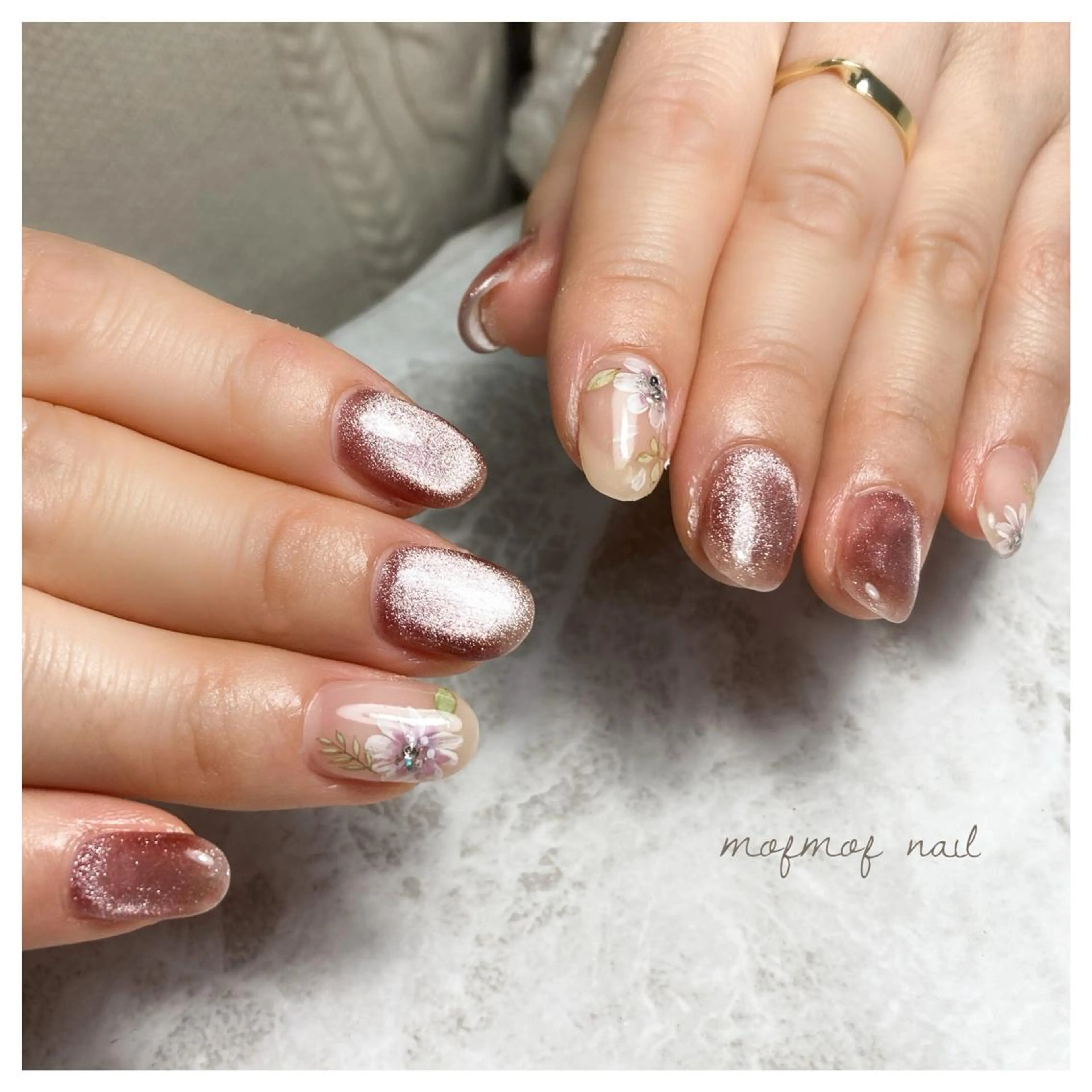 ネイル フラワーネイル ハンドネイル mofmofnail 🌿shimizuのネイルデザイン