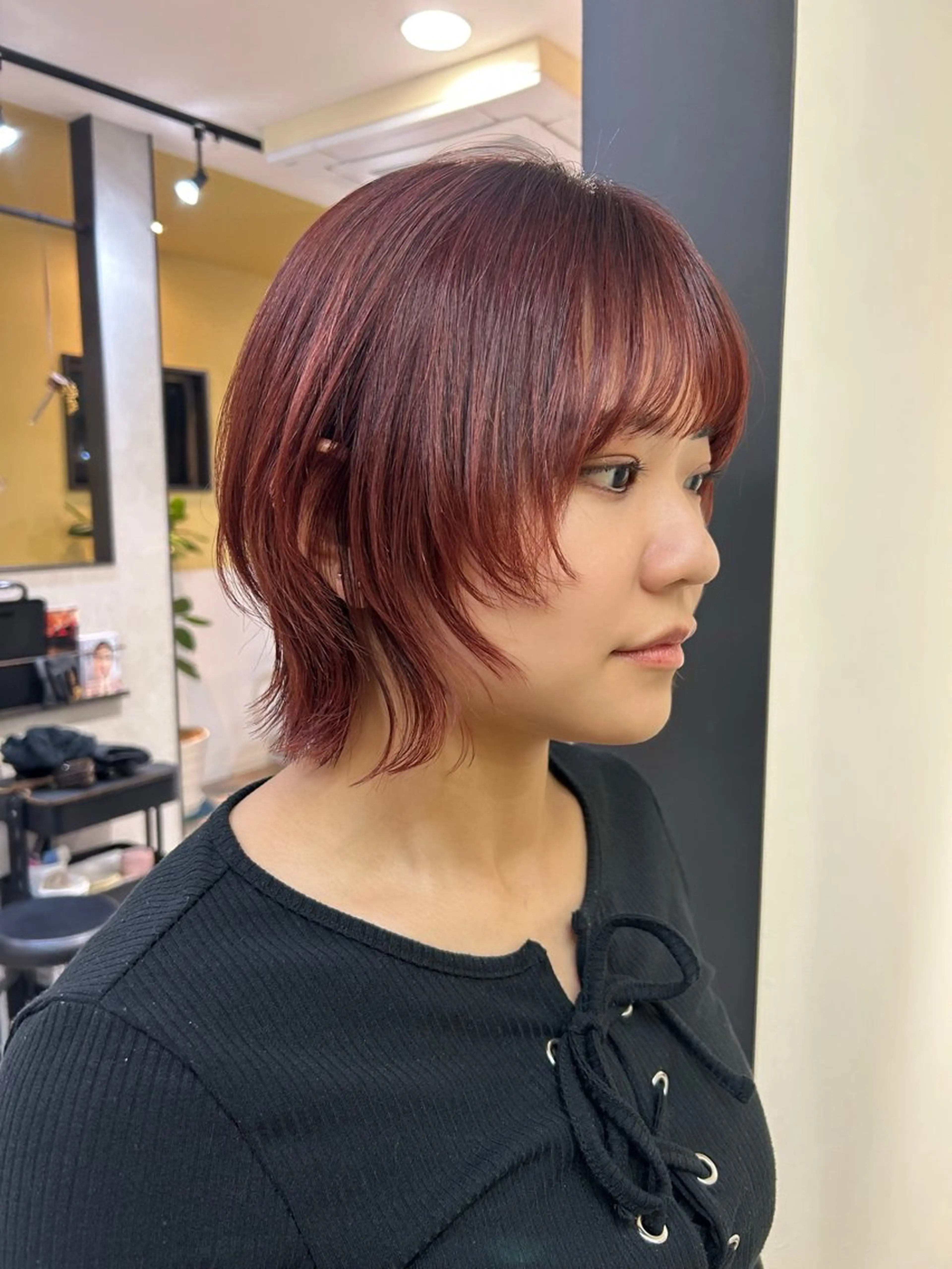 ショート カラー ボブ くびれヘア レイヤーカット カット ヘアカラー トリートメント hub hair レイヤー/透明感のヘアスタイル