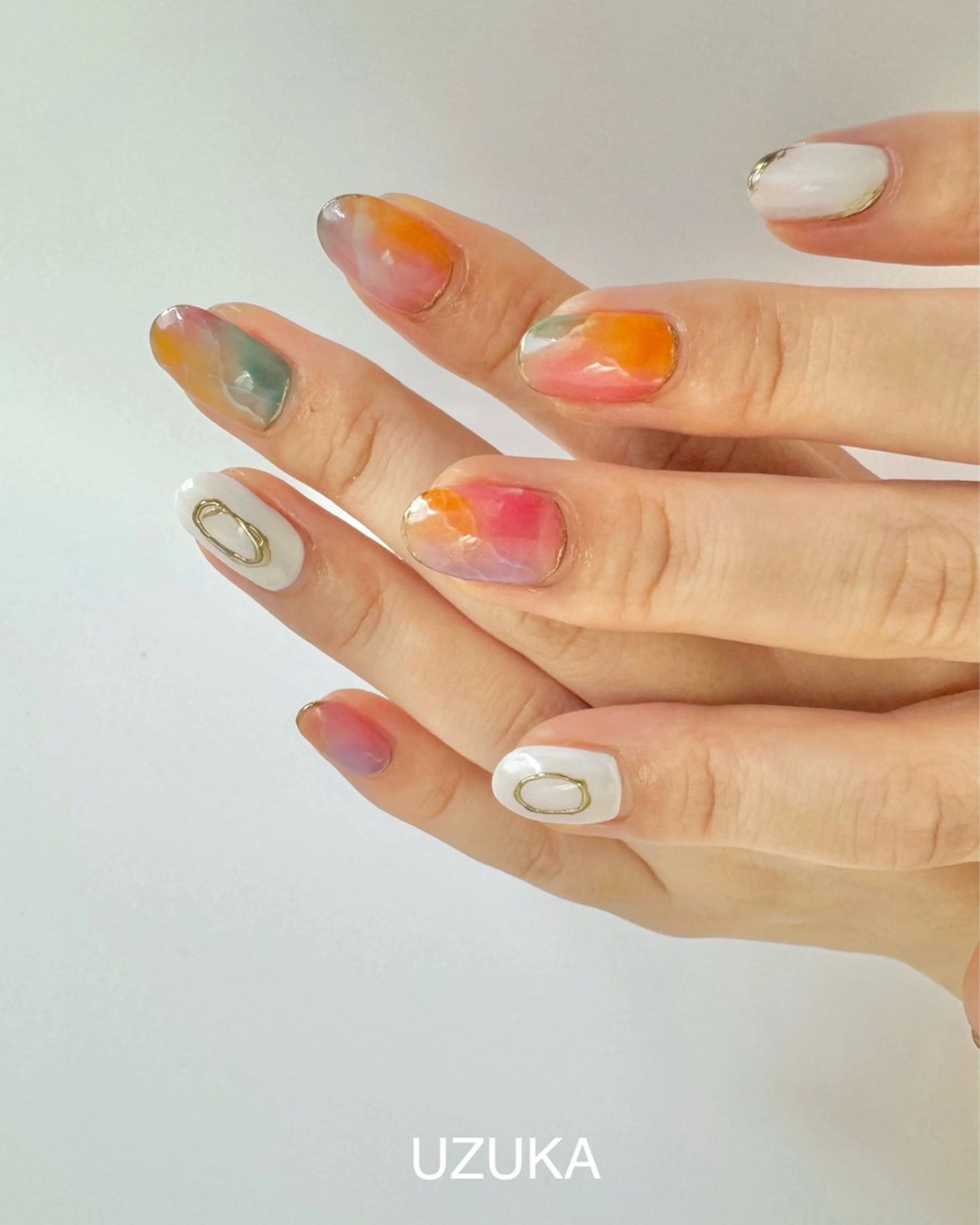 ネイル ニュアンスネイル 夏ネイル ハンドネイル ハンドケア 【nail】 Uzuka🌙のネイルデザイン