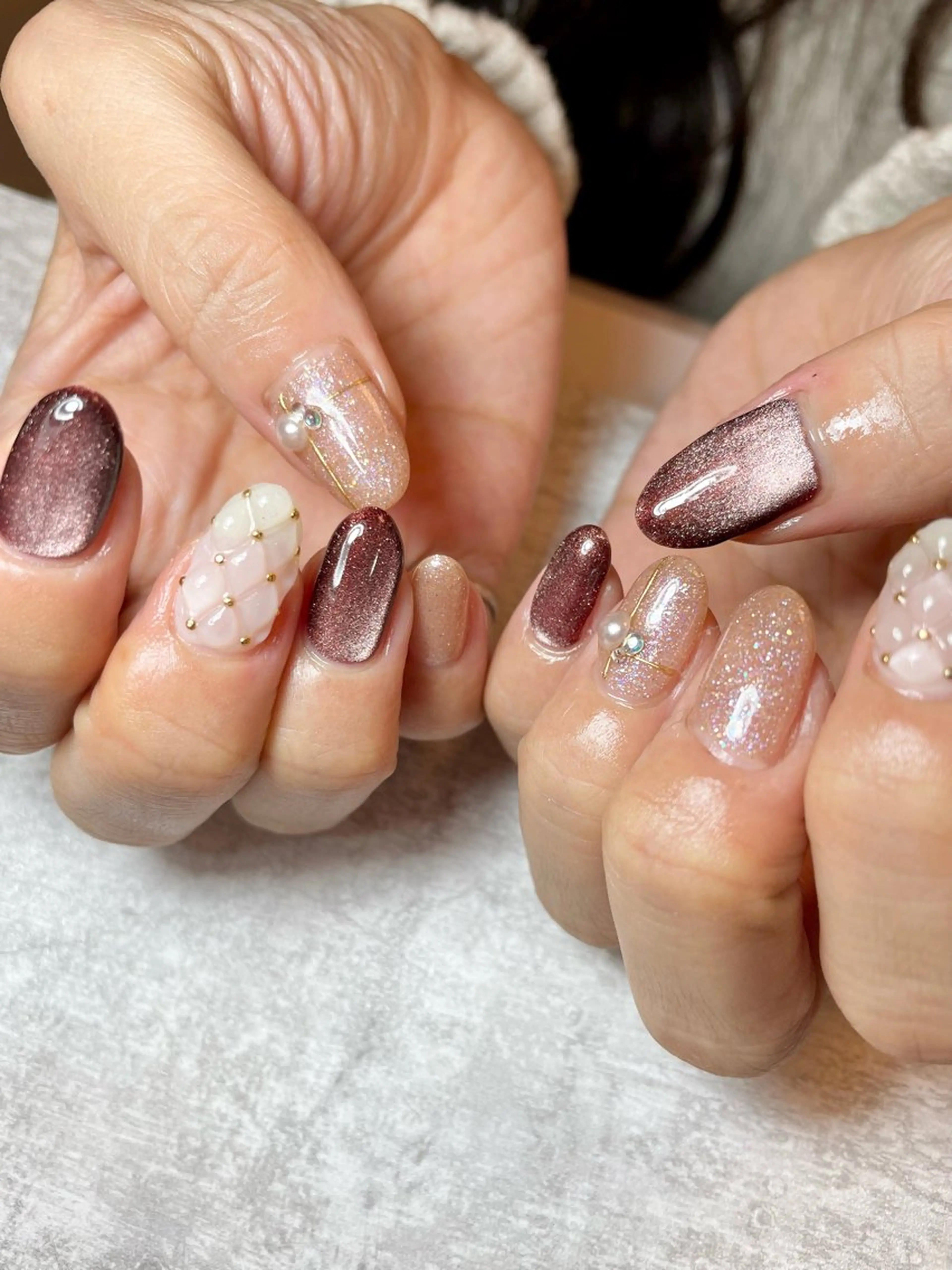 ネイル キラキラネイル マグネットネイル 持ち込み 冬ネイル クリスマス BEAUTY GARDEN 【nail salon unseul】所属・nana .のネイルデザイン