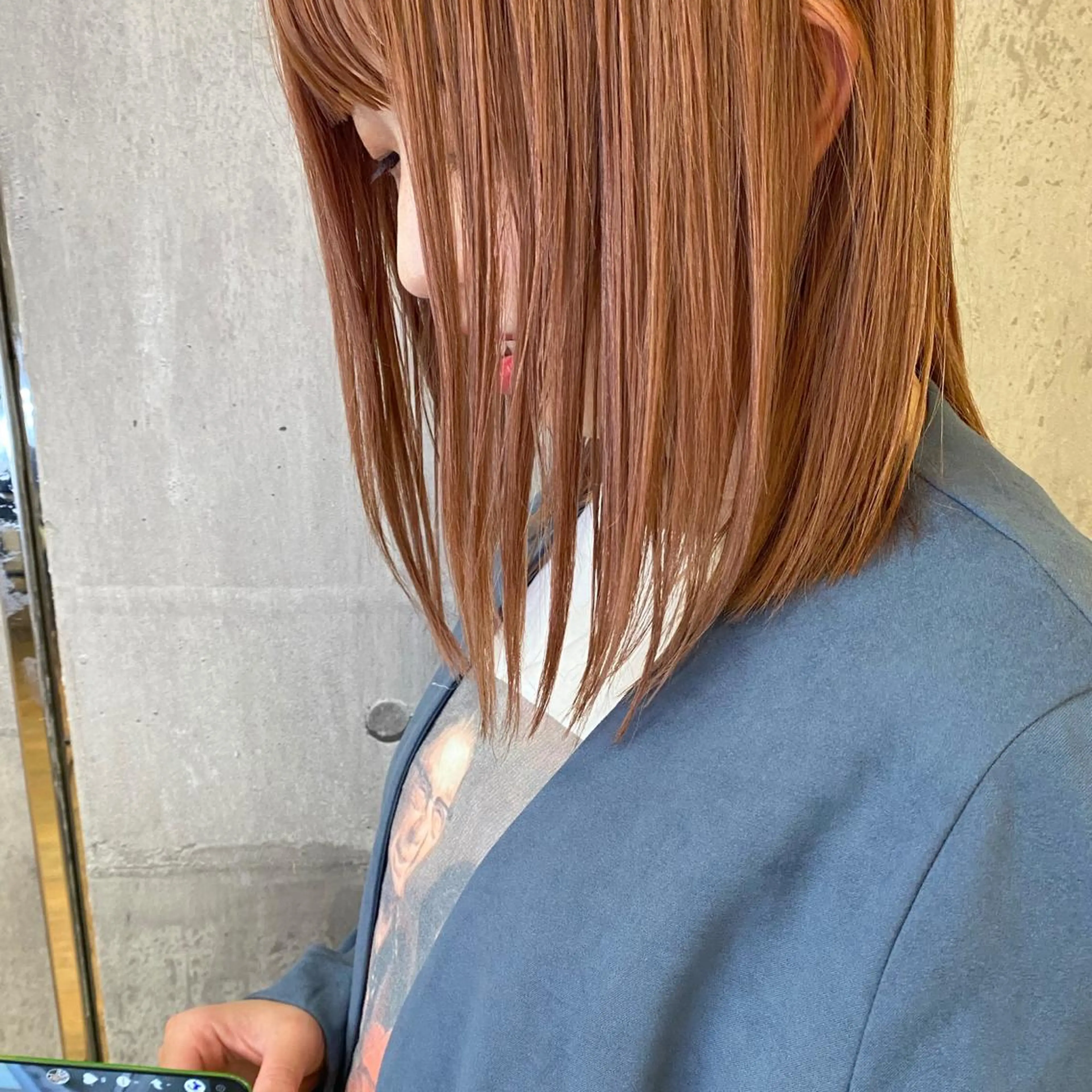 ミディアム カラー カット ヘアカラー トリートメント 髪質改善ｶﾗｰ ｹｱﾌﾞﾘｰﾁ/ﾀﾑのヘアスタイル