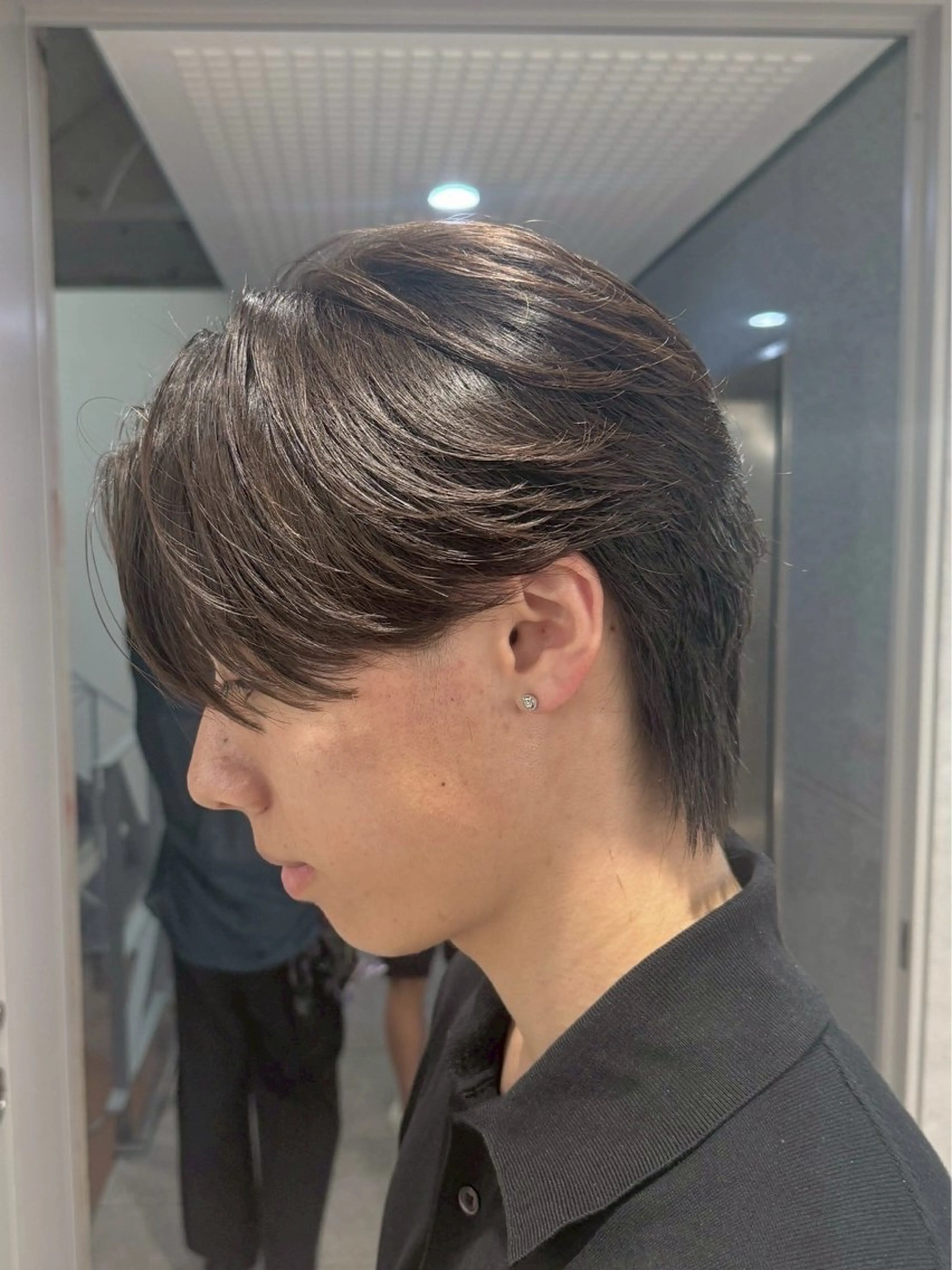 ショート メンズ 波巻きパーマ 朝崎倭斗のヘアスタイル