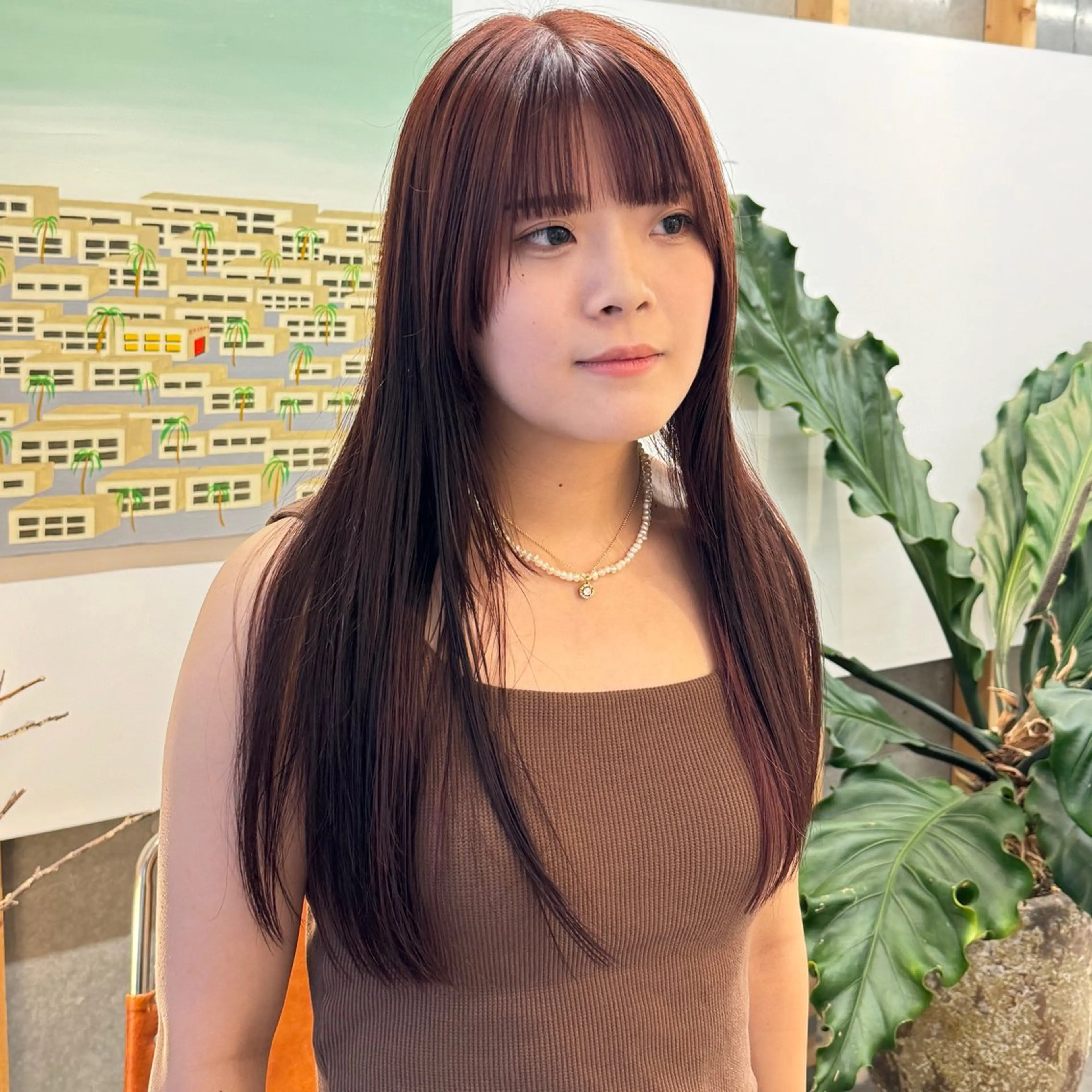ロング カット ヘアカラー casane所属・暖色・前髪カット 🎗️佐藤ゆみこのヘアスタイル