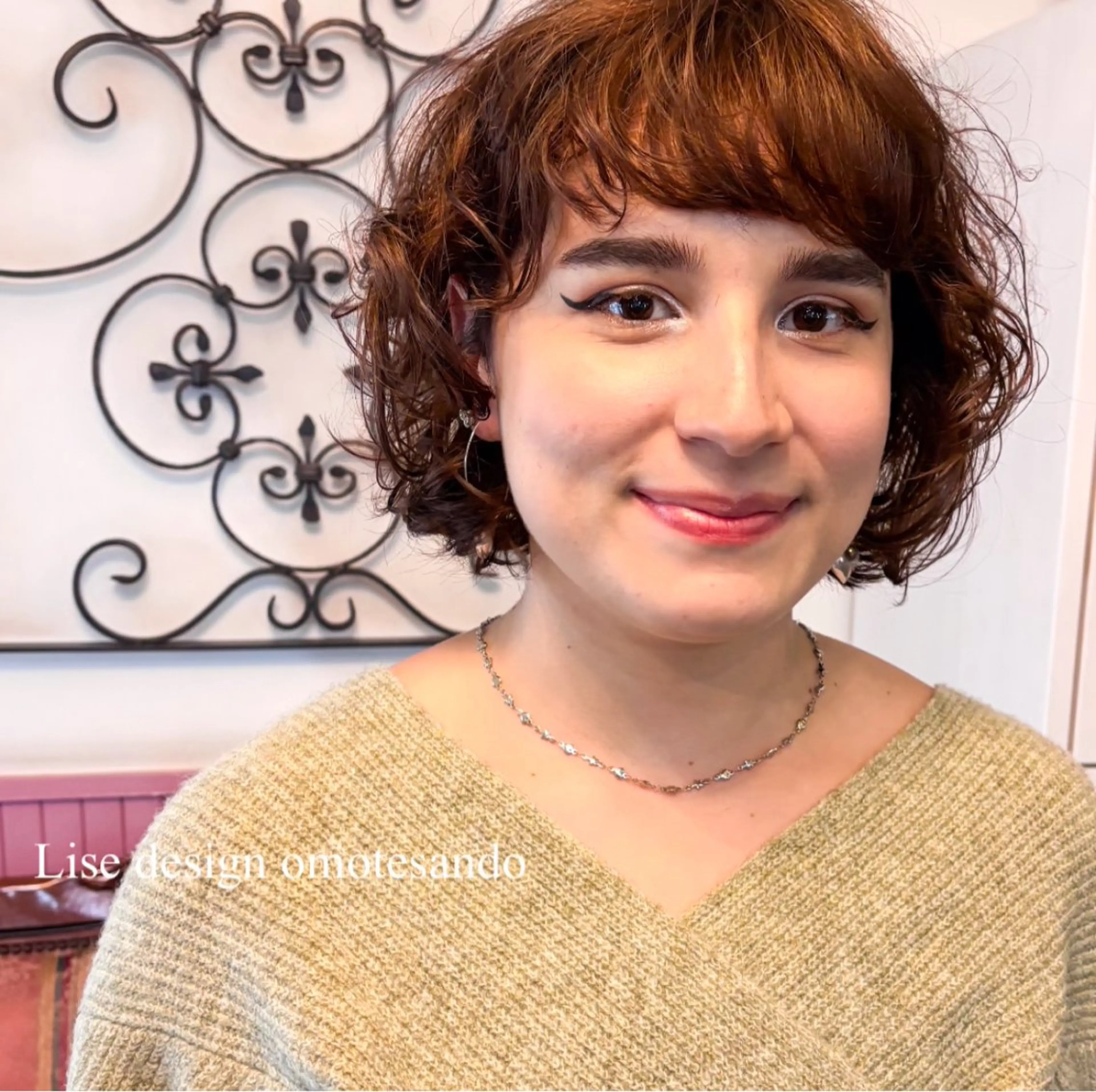 ミディアム カラー パーマ ヘアアレンジ メンズ カット パーマ ヘアセット 表参道Lise おおいしおりのヘアスタイル