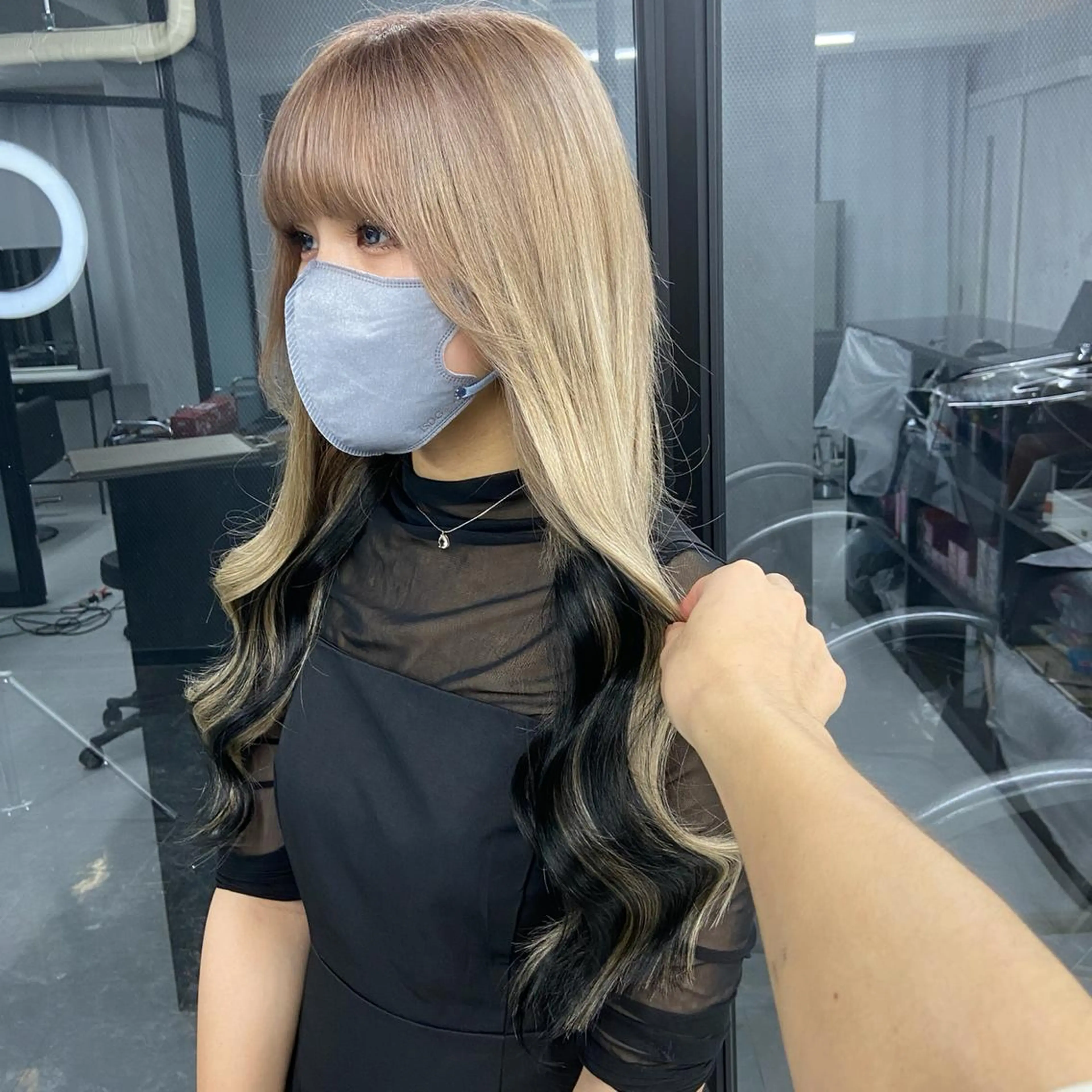 ロング カラー ハイトーンカラー ヘアカラー トリートメント エクステ ミルボンAujua認定サロン Ria  OSAKA 梅田所属・メンズ、エクステ特化 Ryuのヘアスタイル