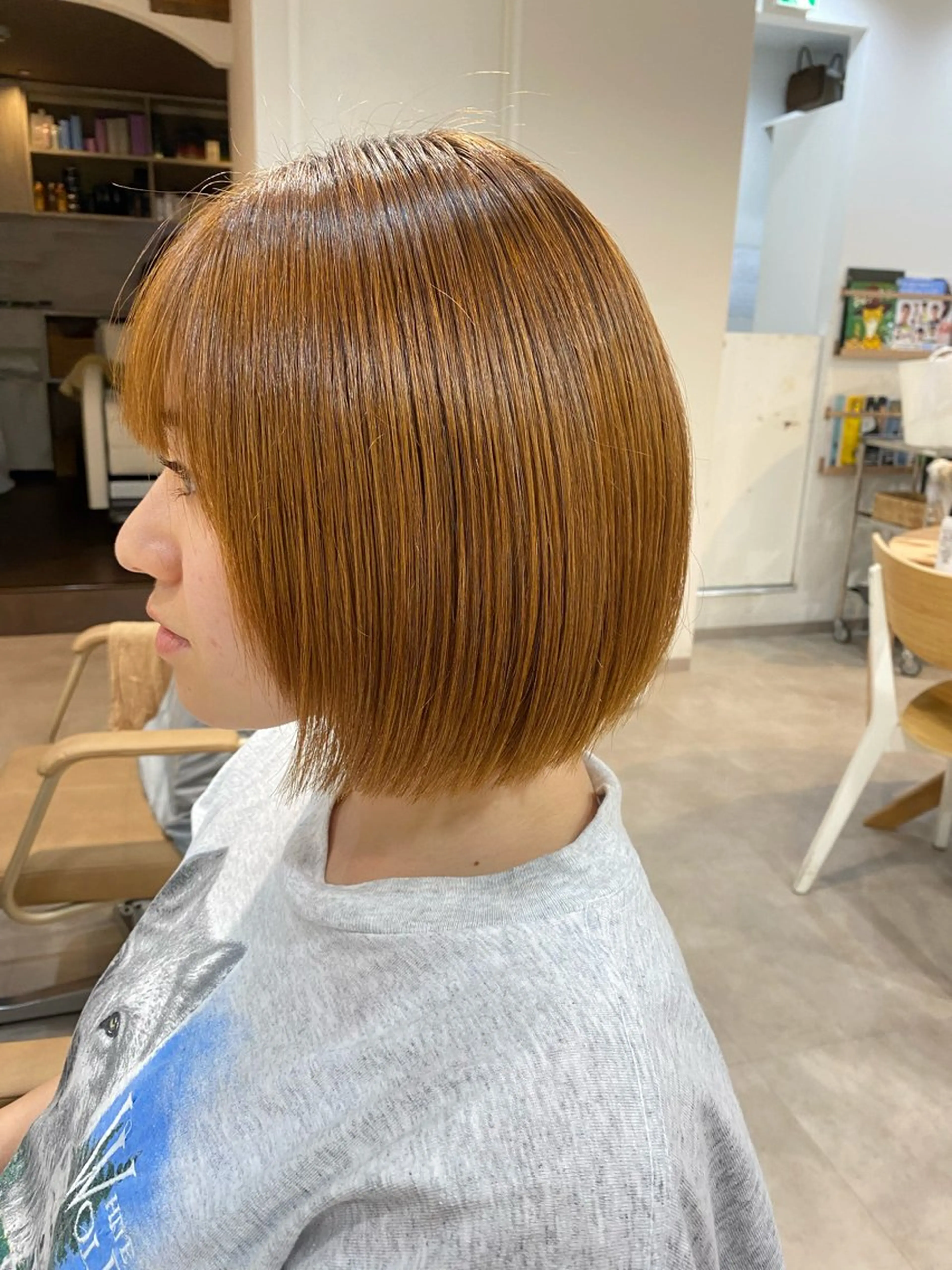 ミディアム 水口 莉央のヘアスタイル