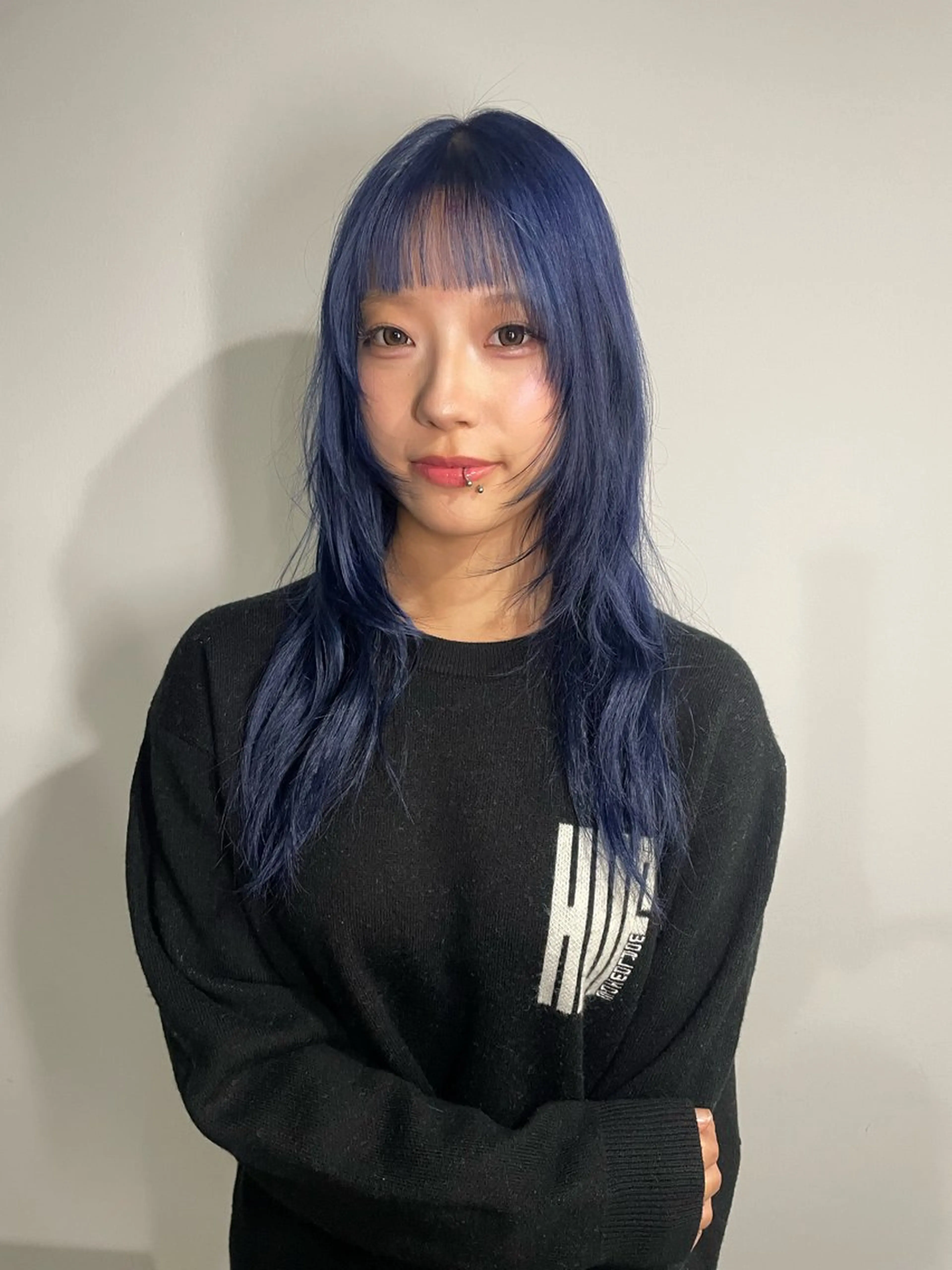 ミディアム カラー ヘアカラー トリートメント カットモデル/ ハイトーン/ゆうあのヘアスタイル