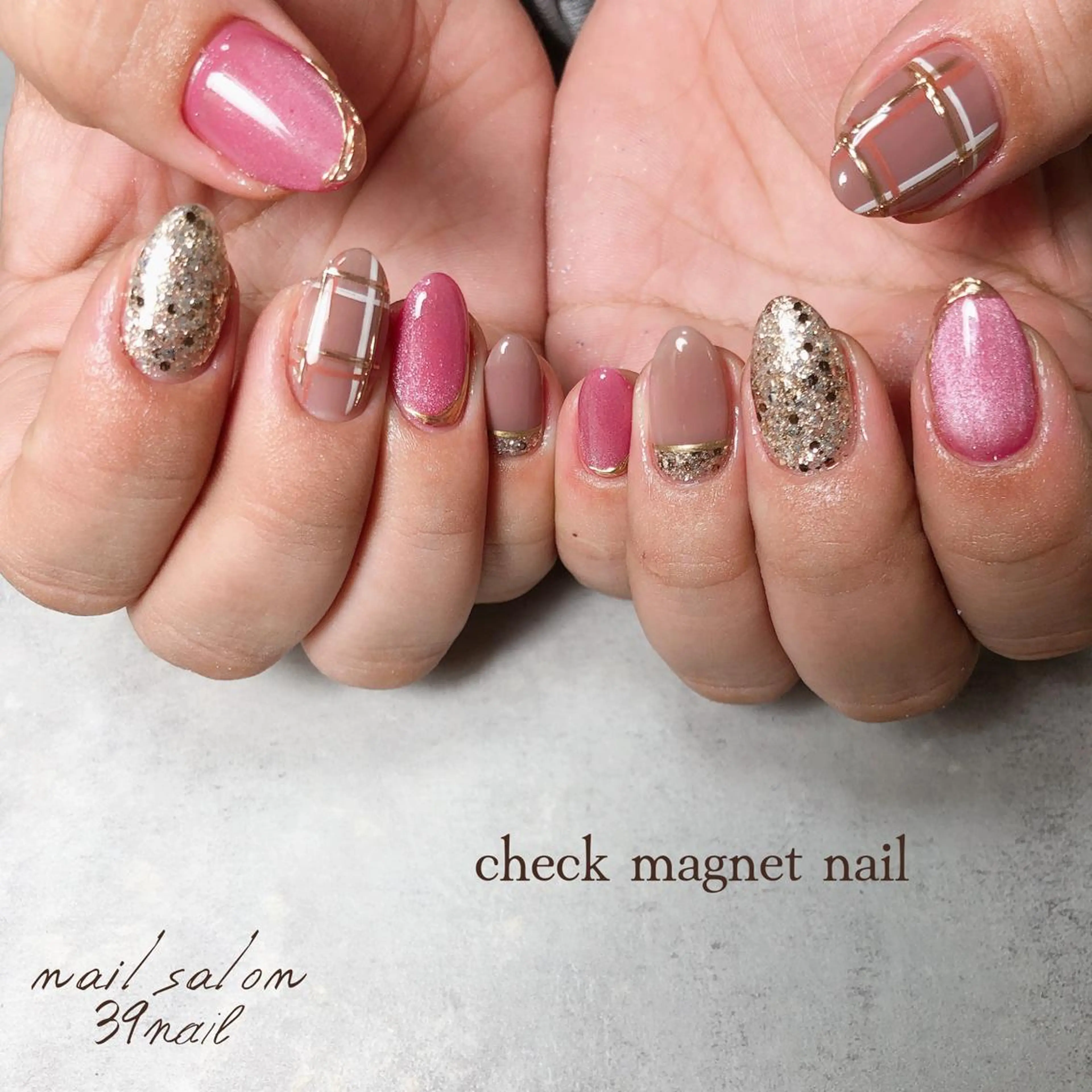 ミディアム ネイル ハンドネイル 京橋 【39nail】のネイルデザイン