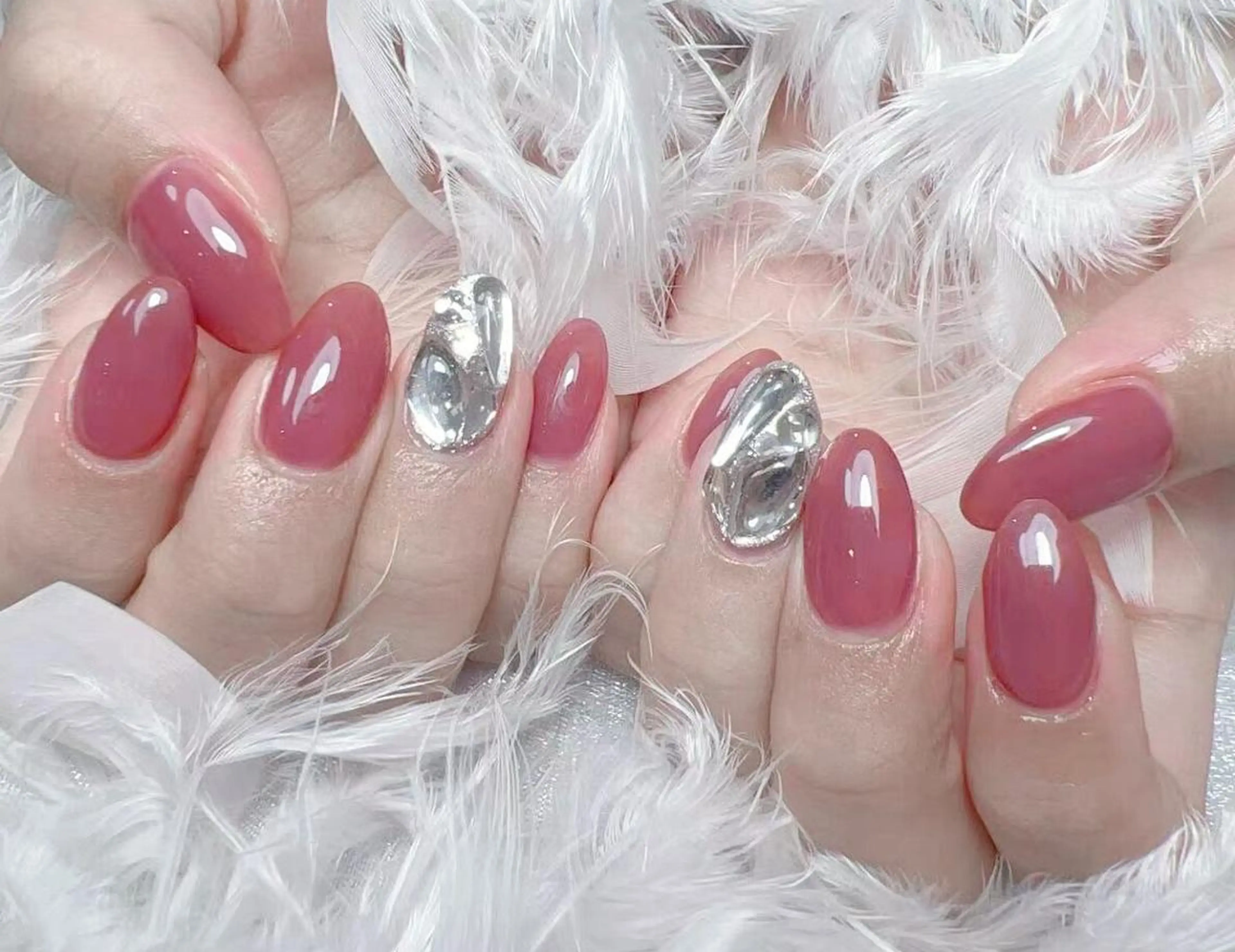 【HAND】バイカラー埋め尽くしネイル¥4980の写真
