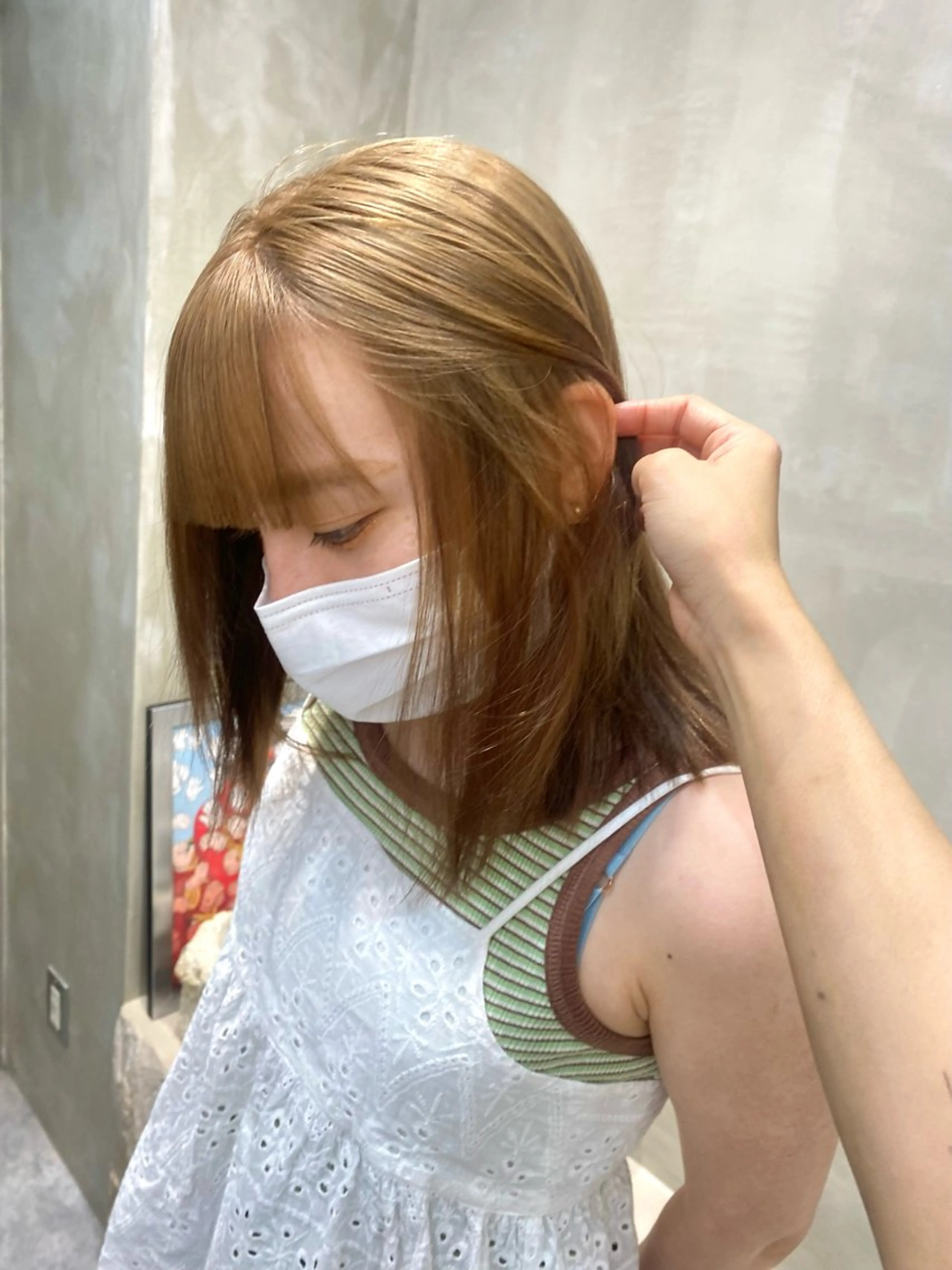 セミロング カラー ハイトーンカラー 外国人風カラー カット ヘアカラー 🍈yurina パーマ🍈のヘアスタイル