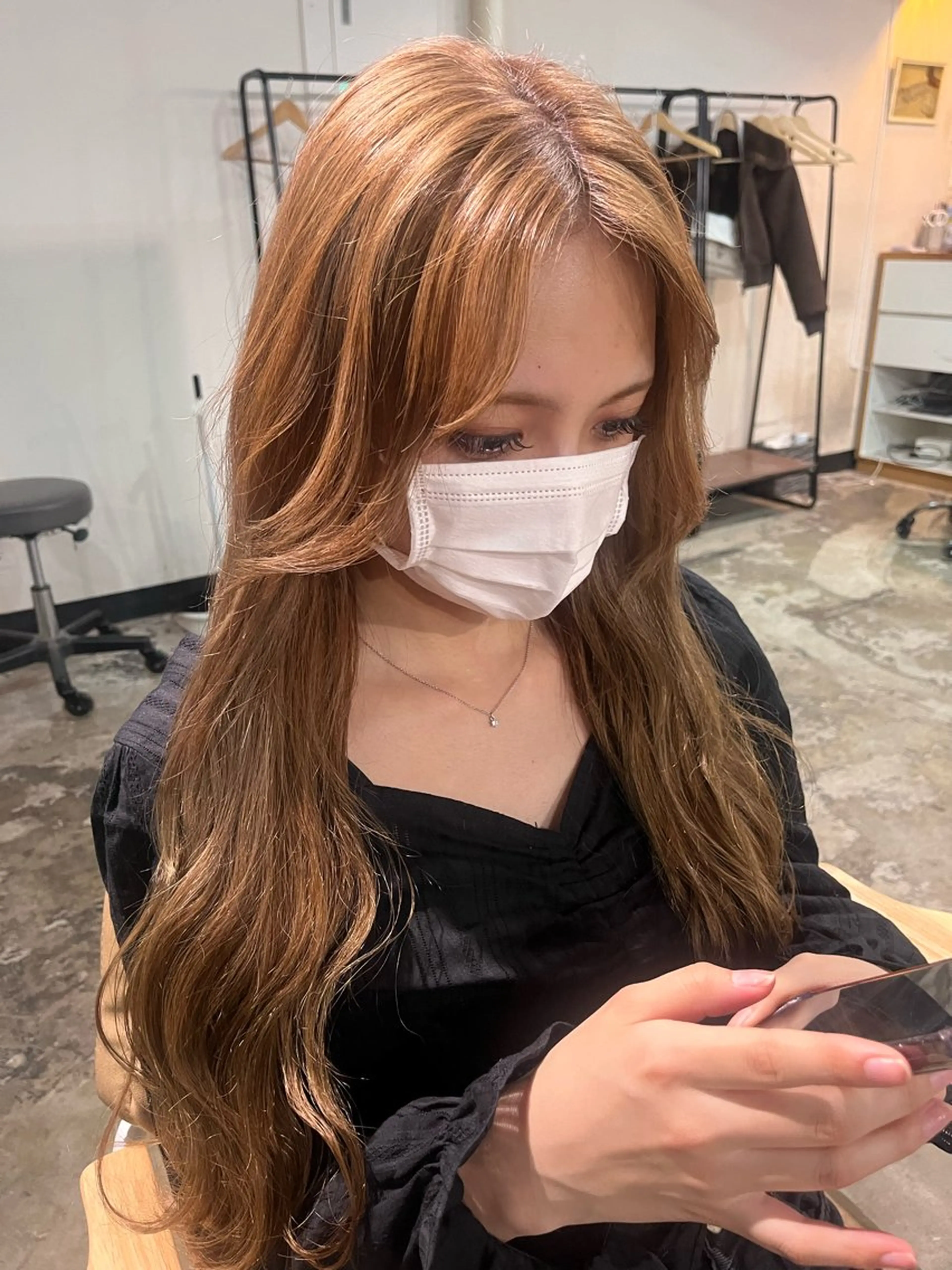 ロング カラー ヘアカラー YUNA🍒 暖色カラーのヘアスタイル