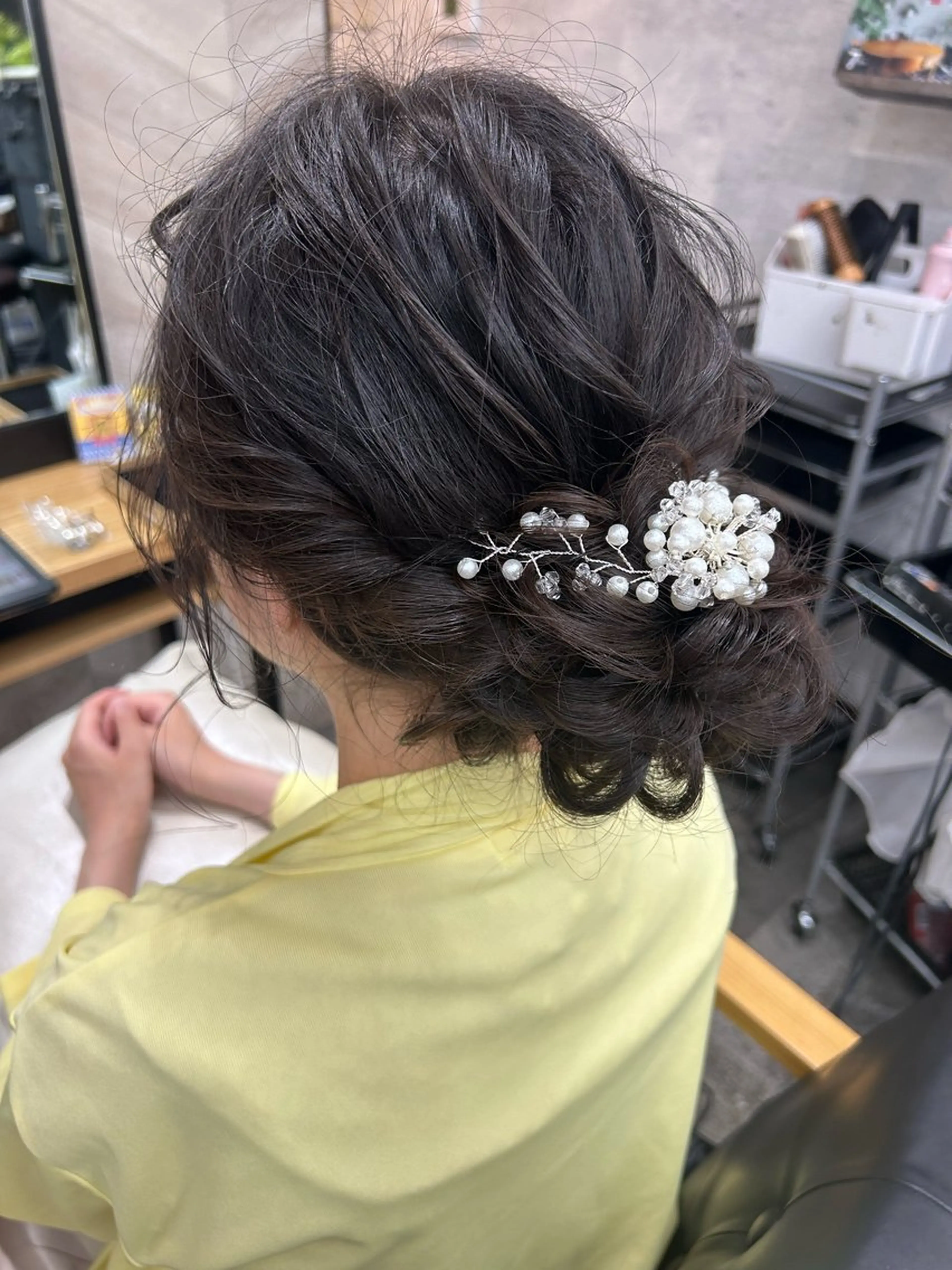 セミロング ヘアアレンジ ヘアセット 飯塚 沙衣のヘアスタイル