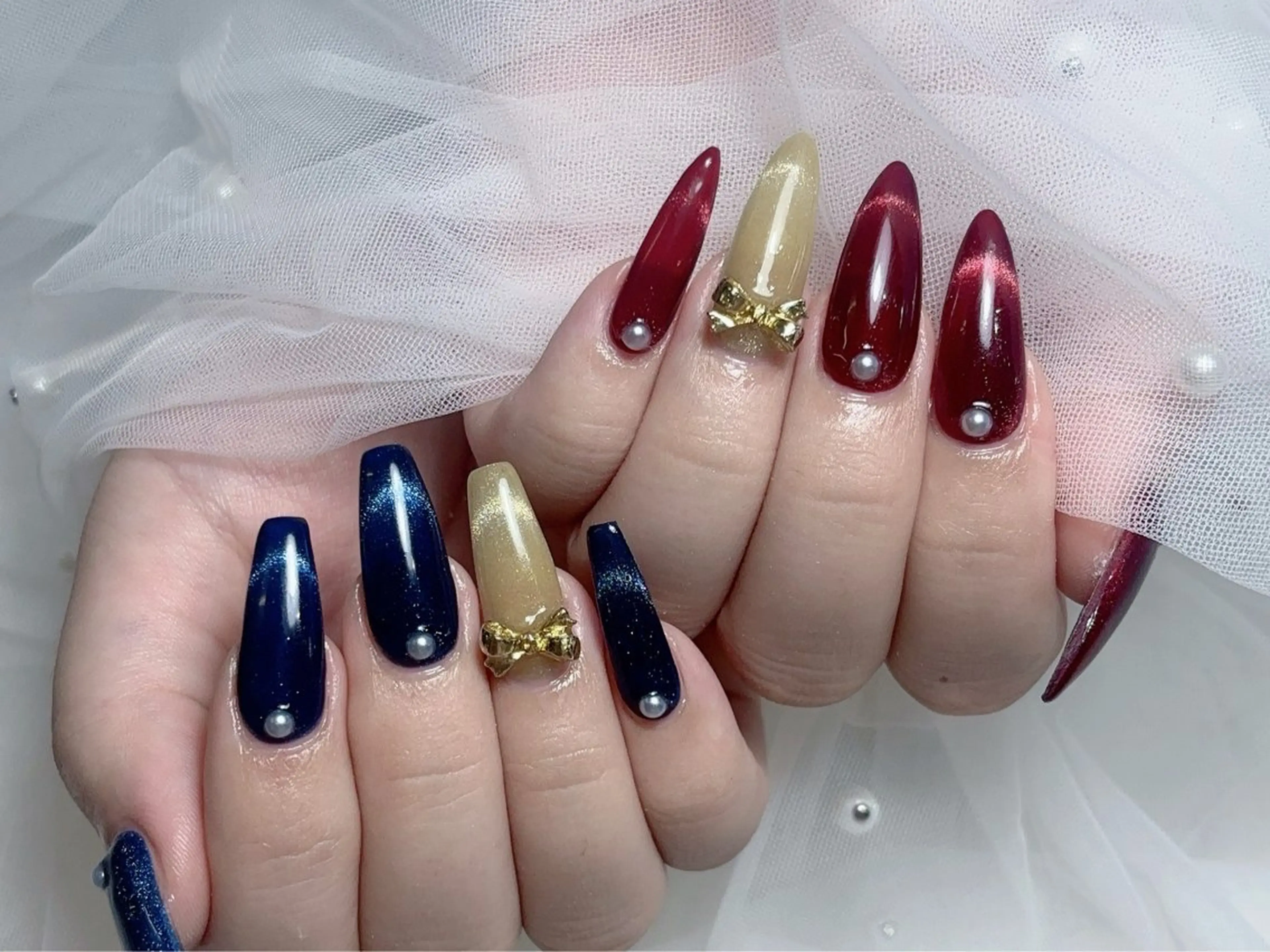 ネイル エツメ💅 長さだし🎀デザインのネイルデザイン