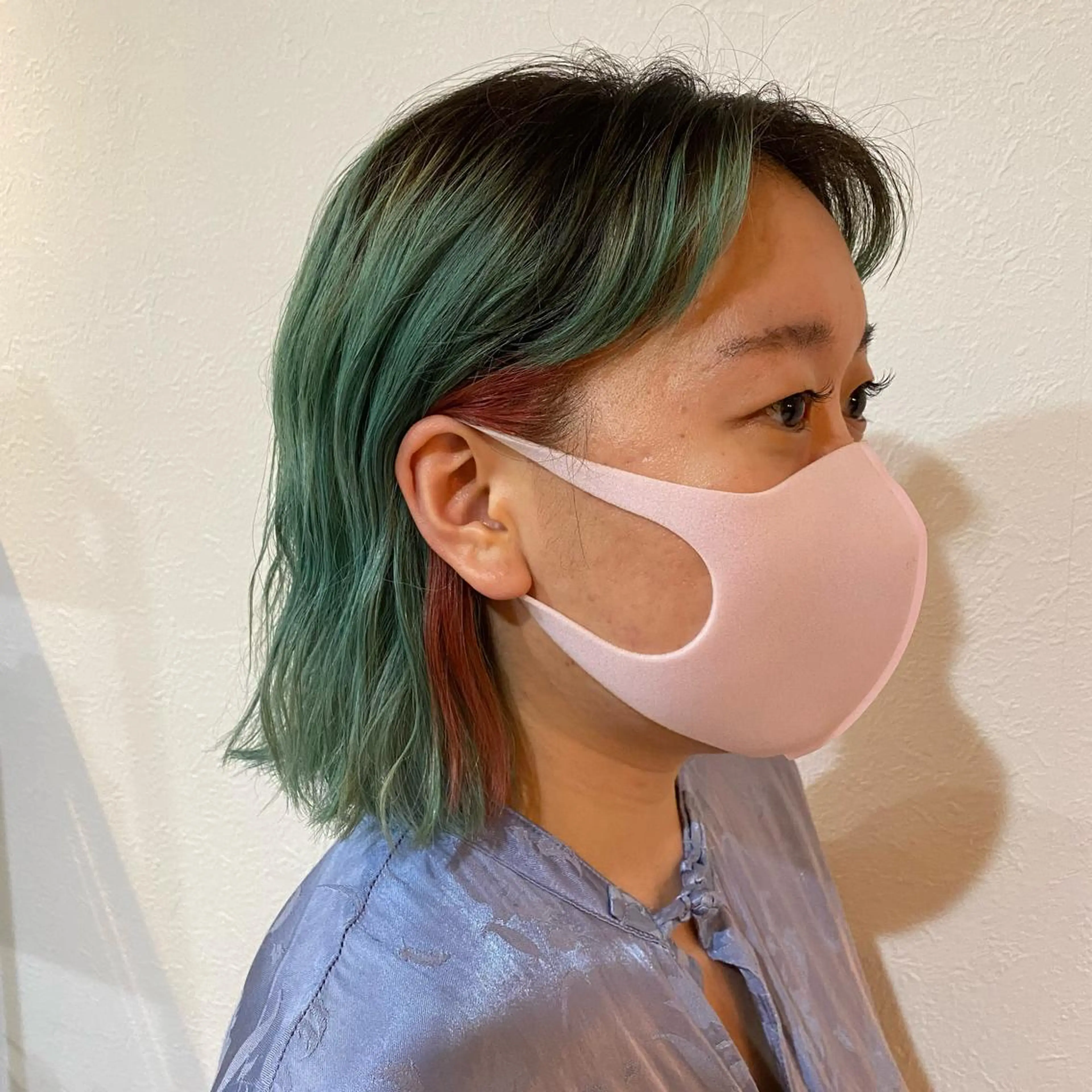 ミディアム カラー ブリーチ ピンクカラー カット ヘアカラー トリートメント hamano harunaのヘアスタイル