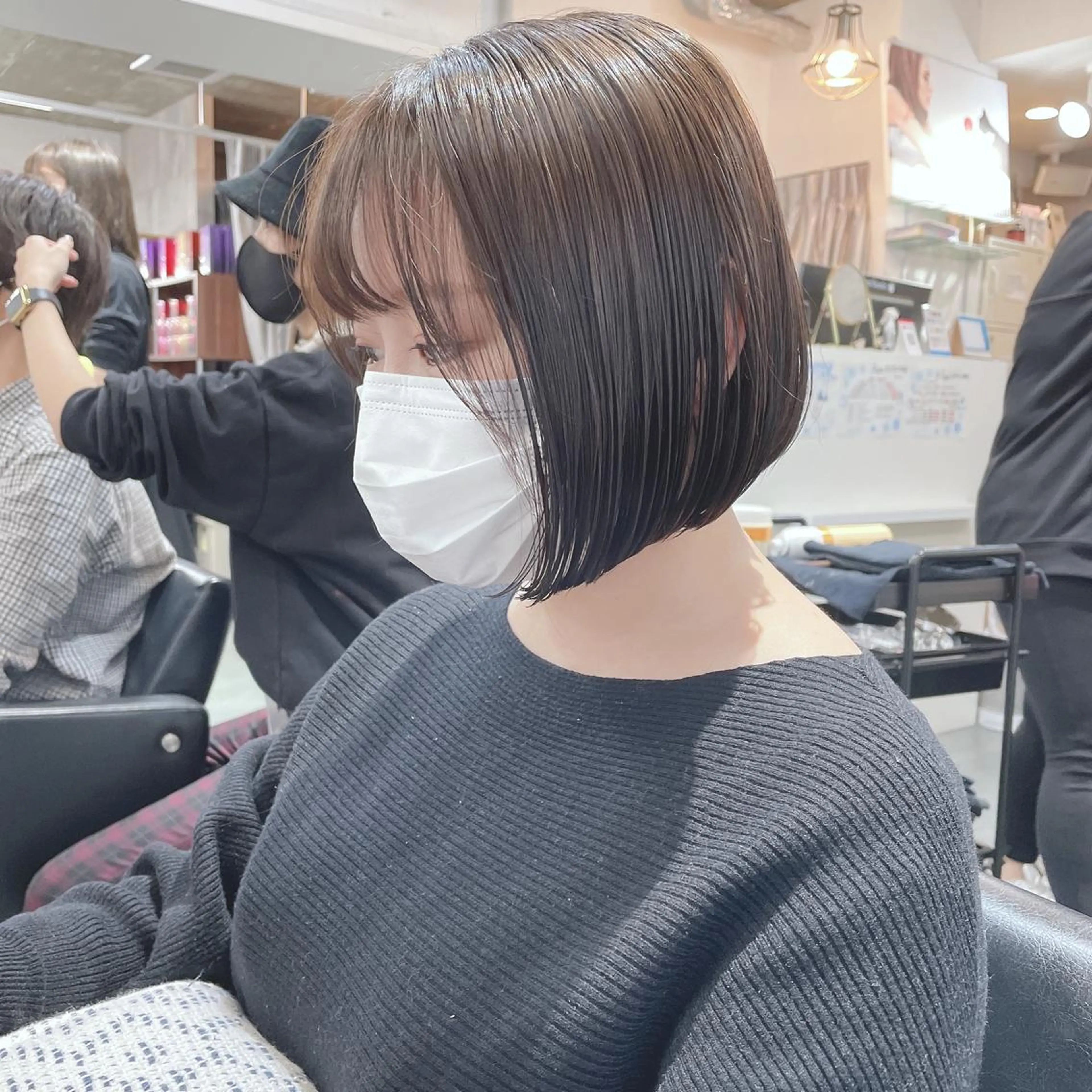 ミディアム カラー 髪質改善 中川　翔のヘアスタイル