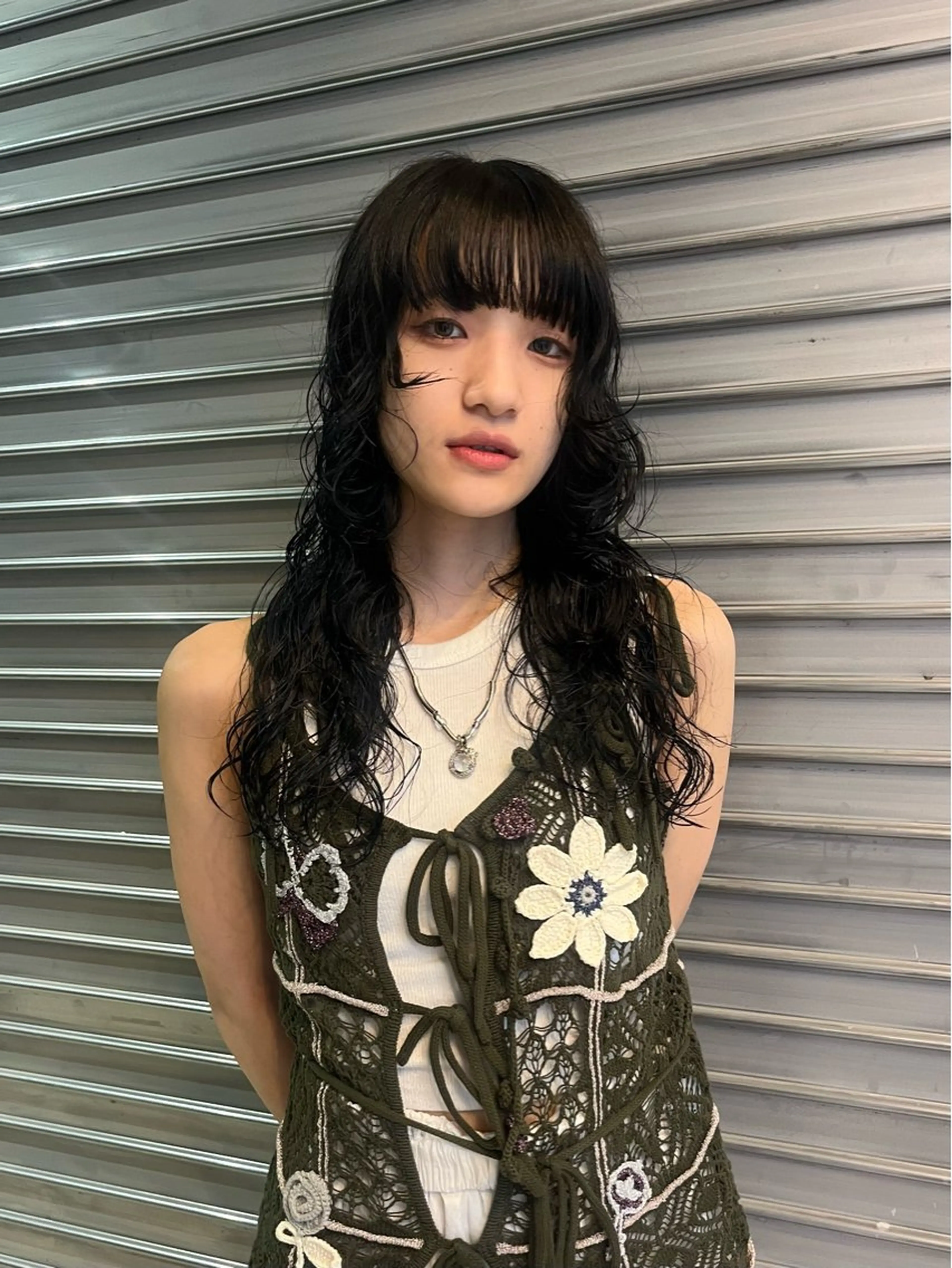 ロング カット パーマ momoca 暖色カラー/ボブのヘアスタイル