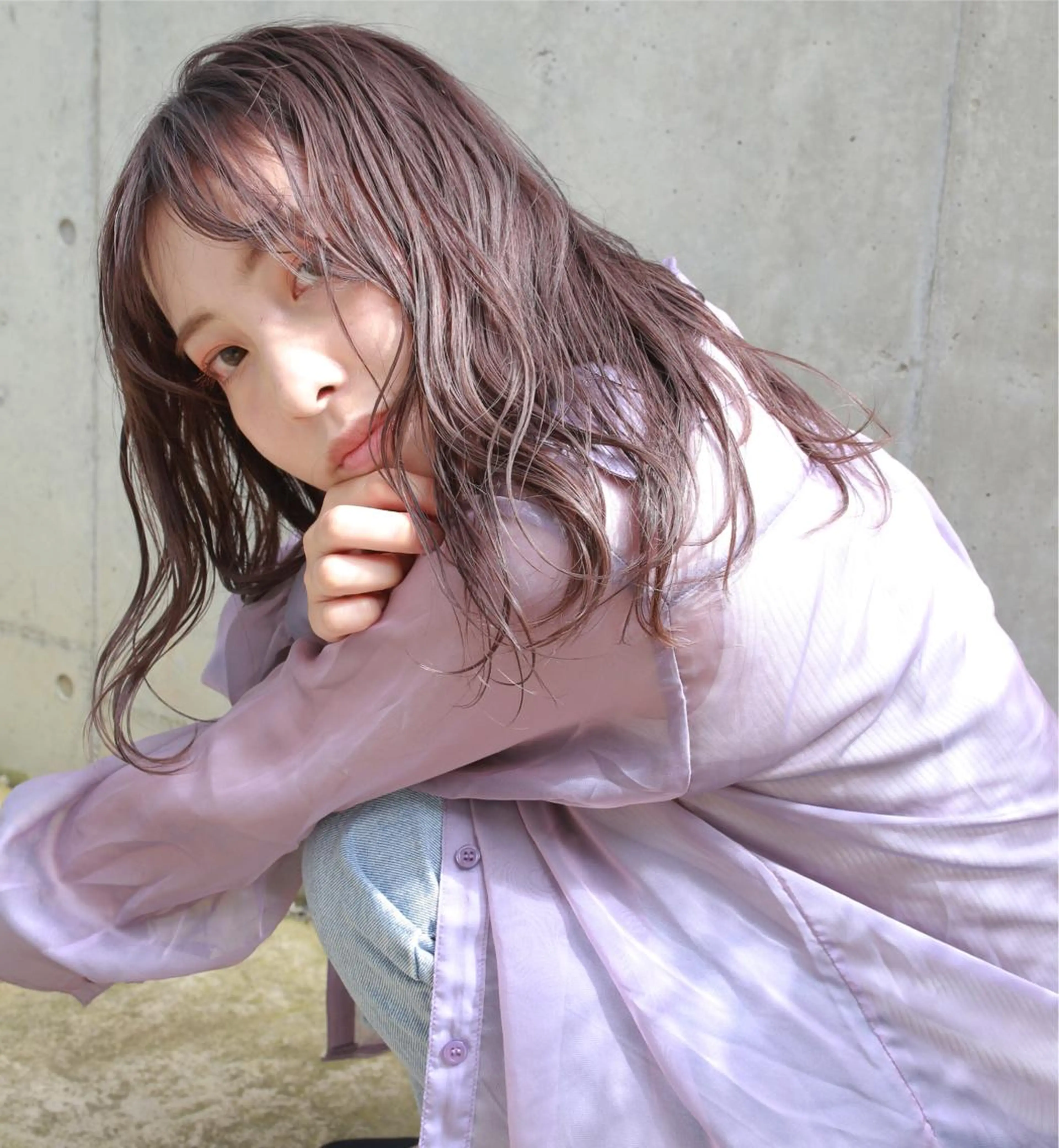 ミディアム カラー ヘアアレンジ ダブルカラー HAZEL所属・大山 茶子のヘアスタイル