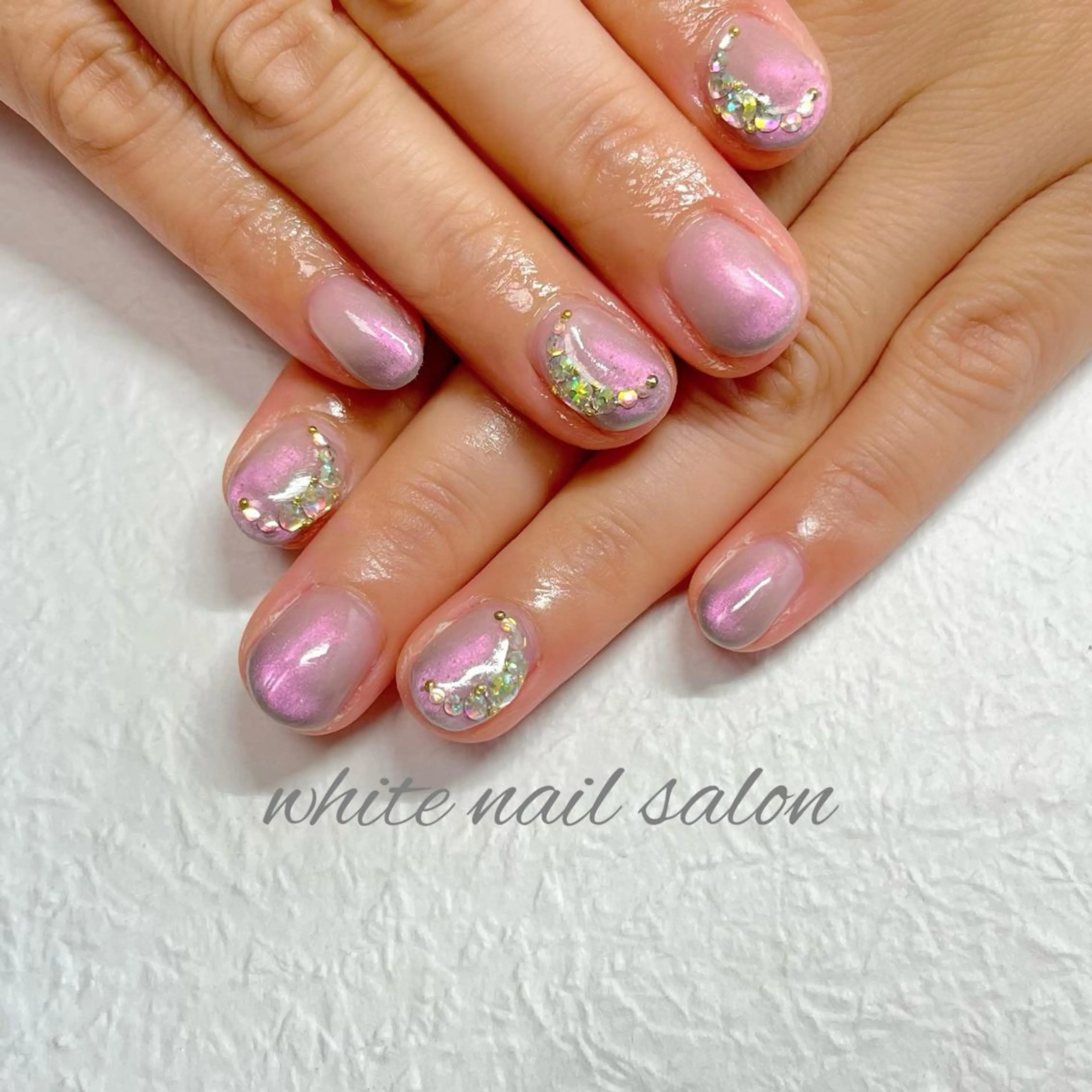 ネイル フットネイル ジェルネイル ハードジェル ラメ(グリッター) 持ち込み ハンドネイル white nail salonのネイルデザイン