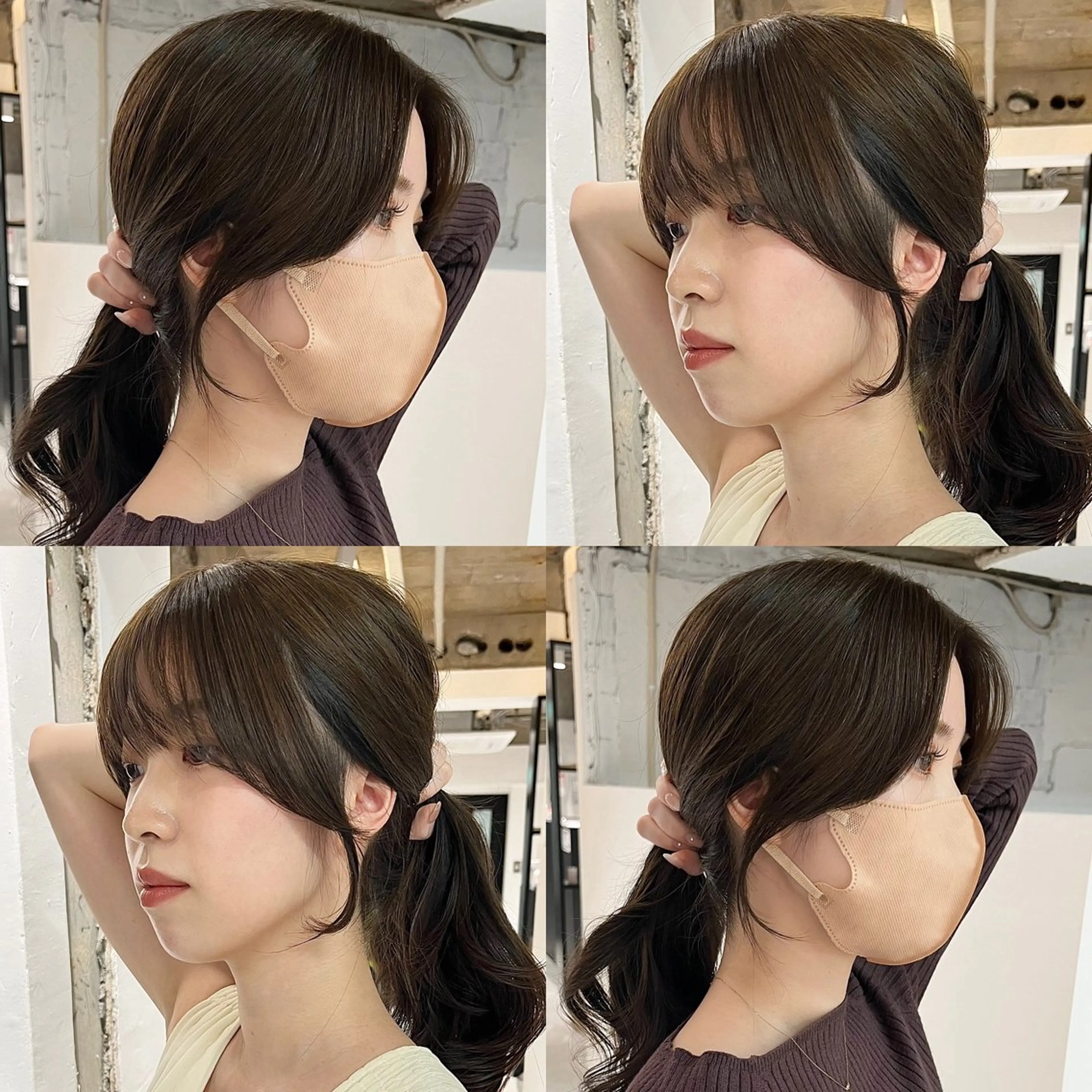 ロング カラー くびれヘア 顔周りカット 韓国風ヘア カット トリートメント 阿部 瑠斗のヘアスタイル