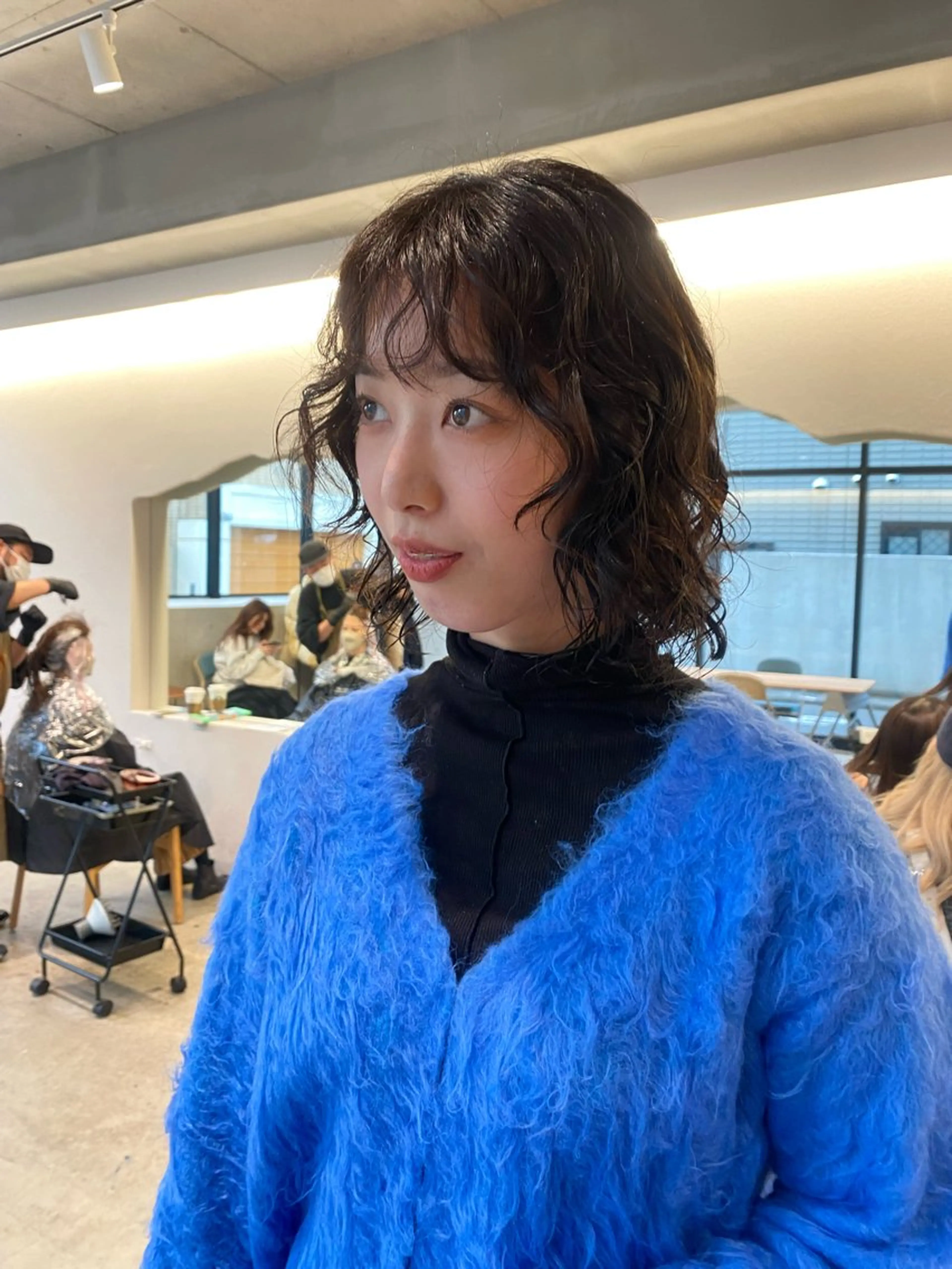 ミディアム パーマ カット パーマ トリートメント レイヤー/柔色 カラー/SAkiのヘアスタイル