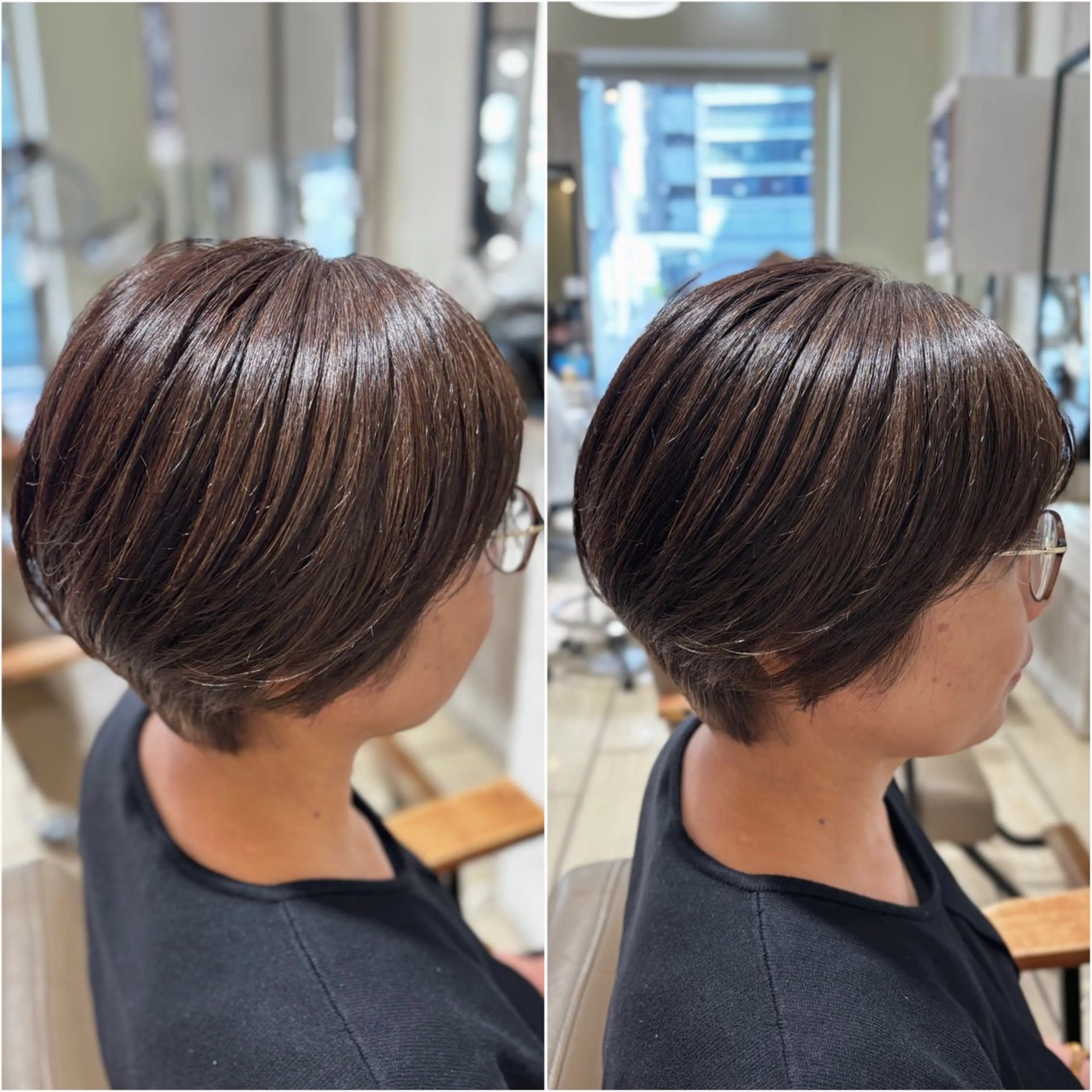 ショート ショートボブ ボブ 伸ばしかけ ショートヘア カットパーマ無料🌈 芝本晴奈🌼*･のヘアスタイル