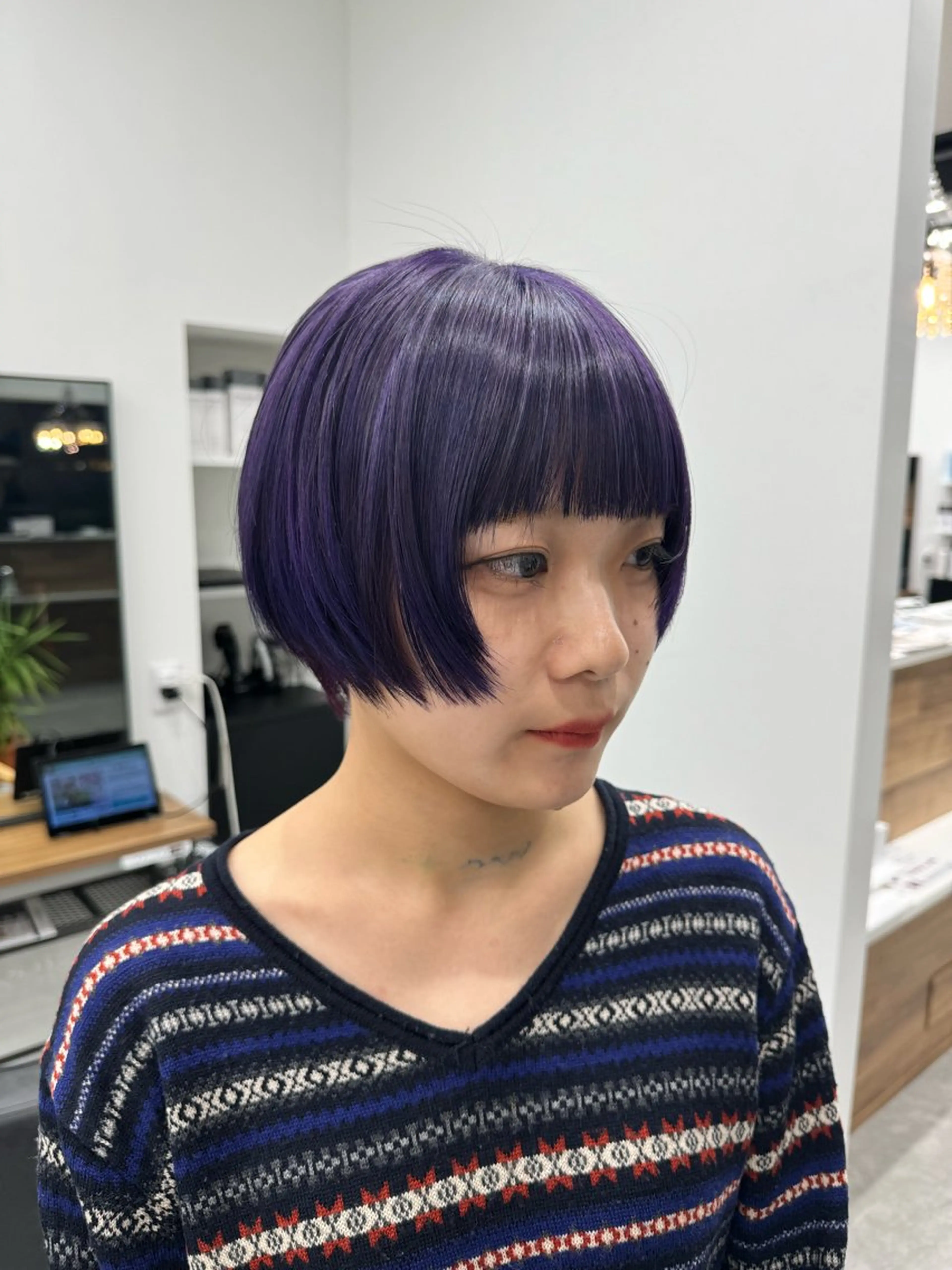 ショート カラー 𝘀𝗮𝗲/柏の葉 / パーマモデルのヘアスタイル