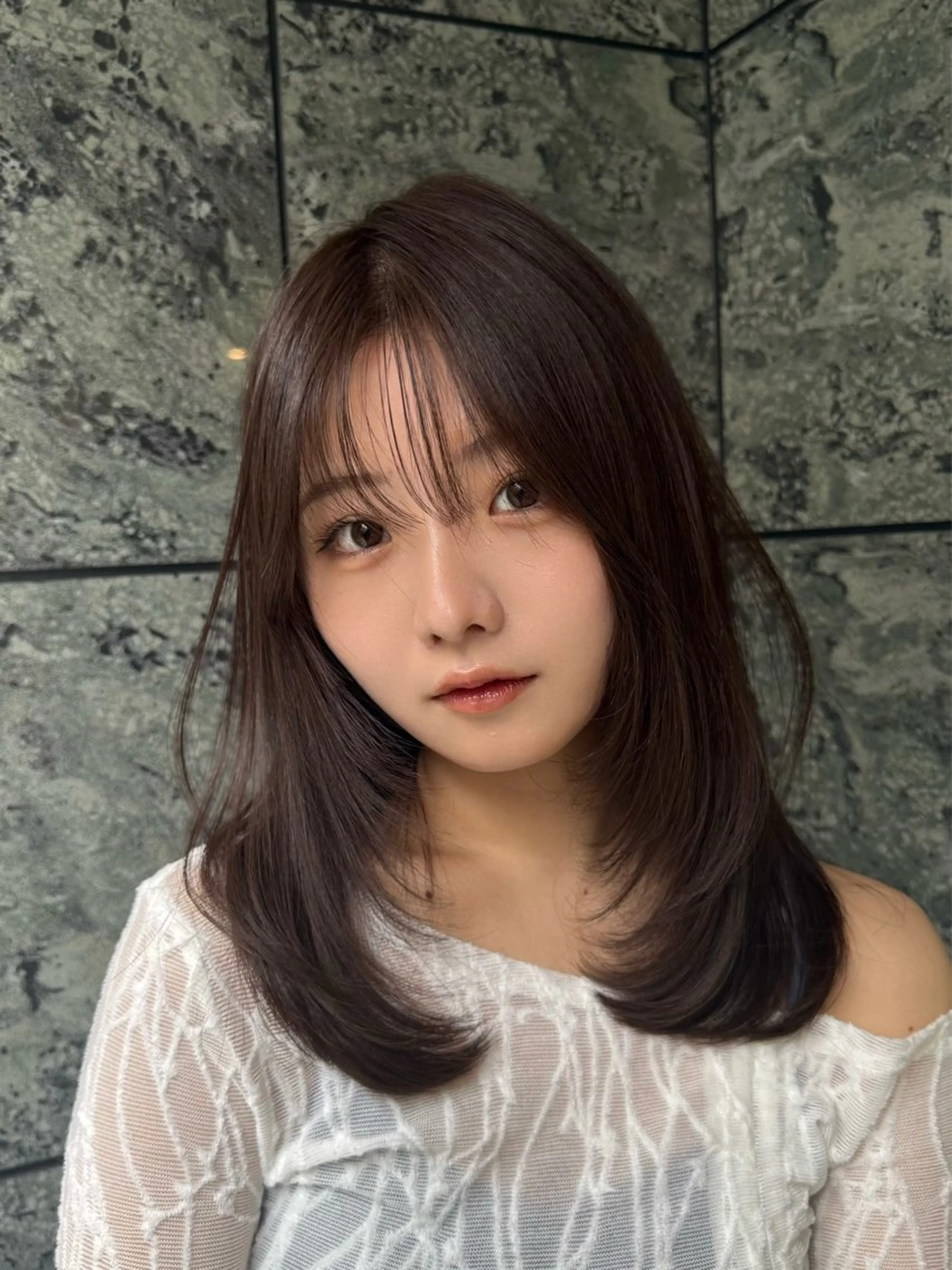 セミロング カラー ヘアアレンジ カット ヘアカラー ✨レイヤーカット/透 名感カラー特化✨のヘアスタイル