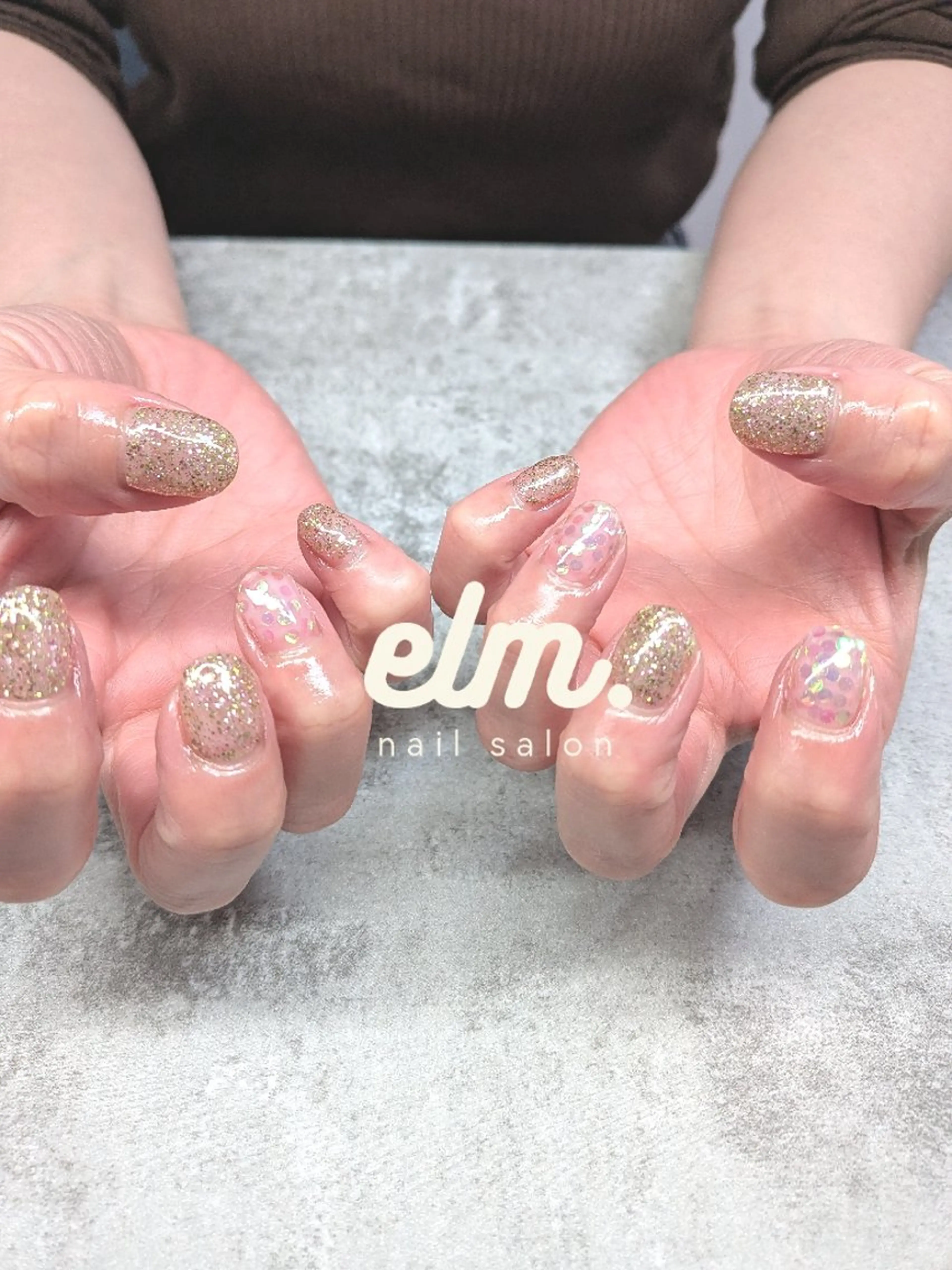 ネイル 韓国ネイル ラメ(グリッター) 春ネイル ハンドネイル nail salon elm.所属・nail salon elm. まゆこのネイルデザイン
