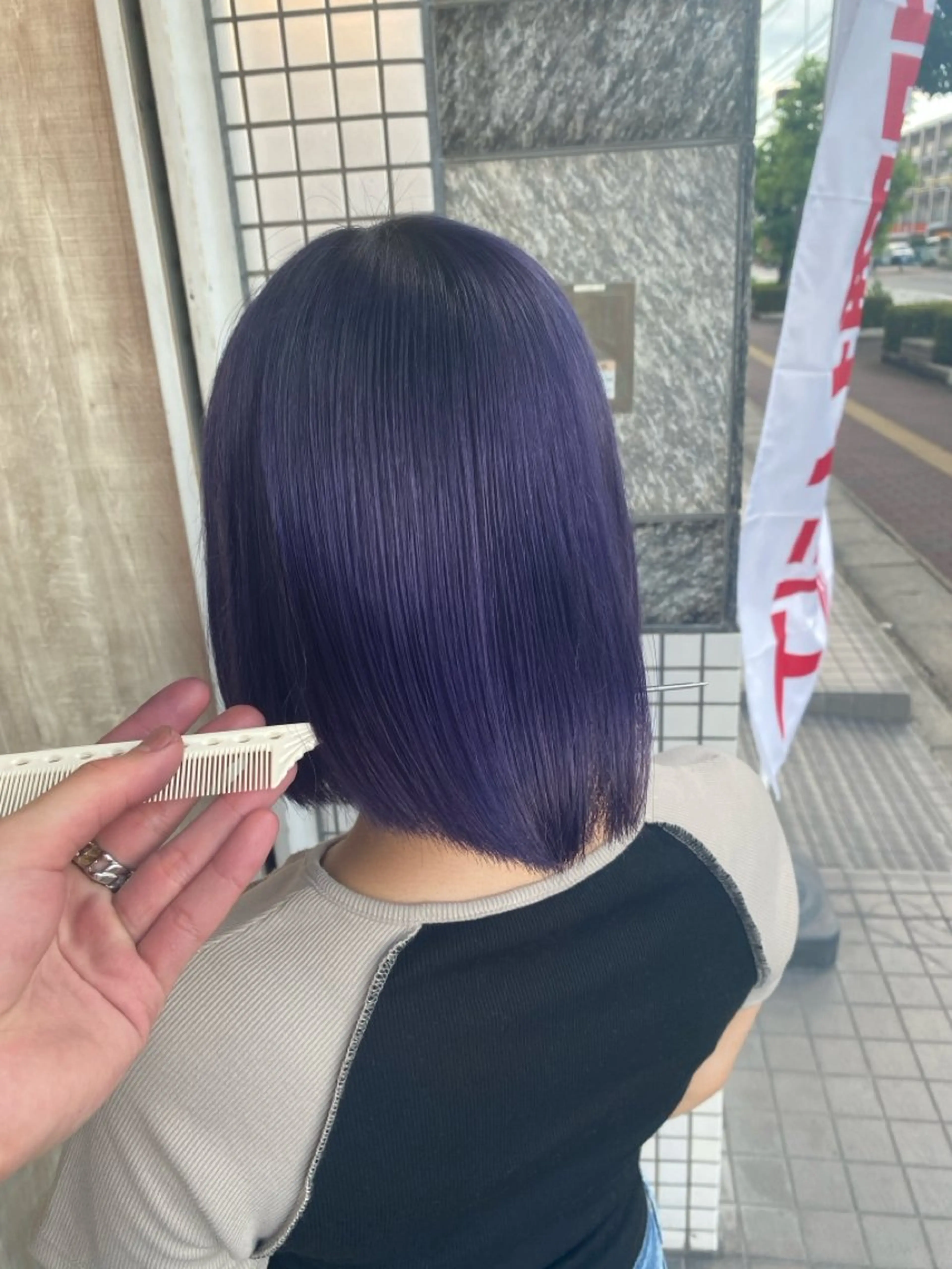 ミディアム パープルカラー ヘアカラー _WHITE難波店[アンダーバーホワイト]所属・難波/艶カラー/ 韓国風/中村嘉秀のヘアスタイル