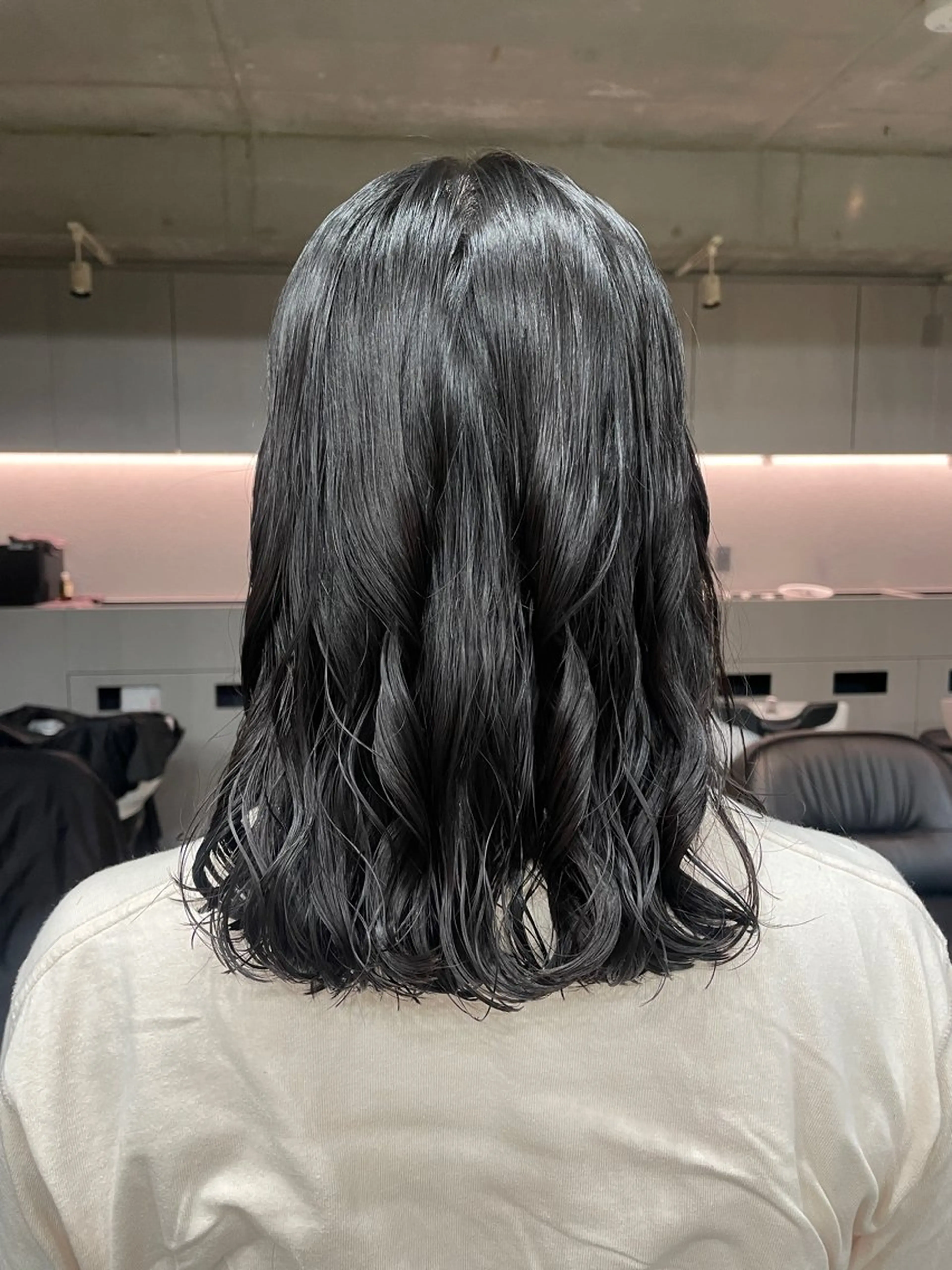 ミディアム カラー パーマ カット パーマ 表参道/ 透明感 colorのヘアスタイル