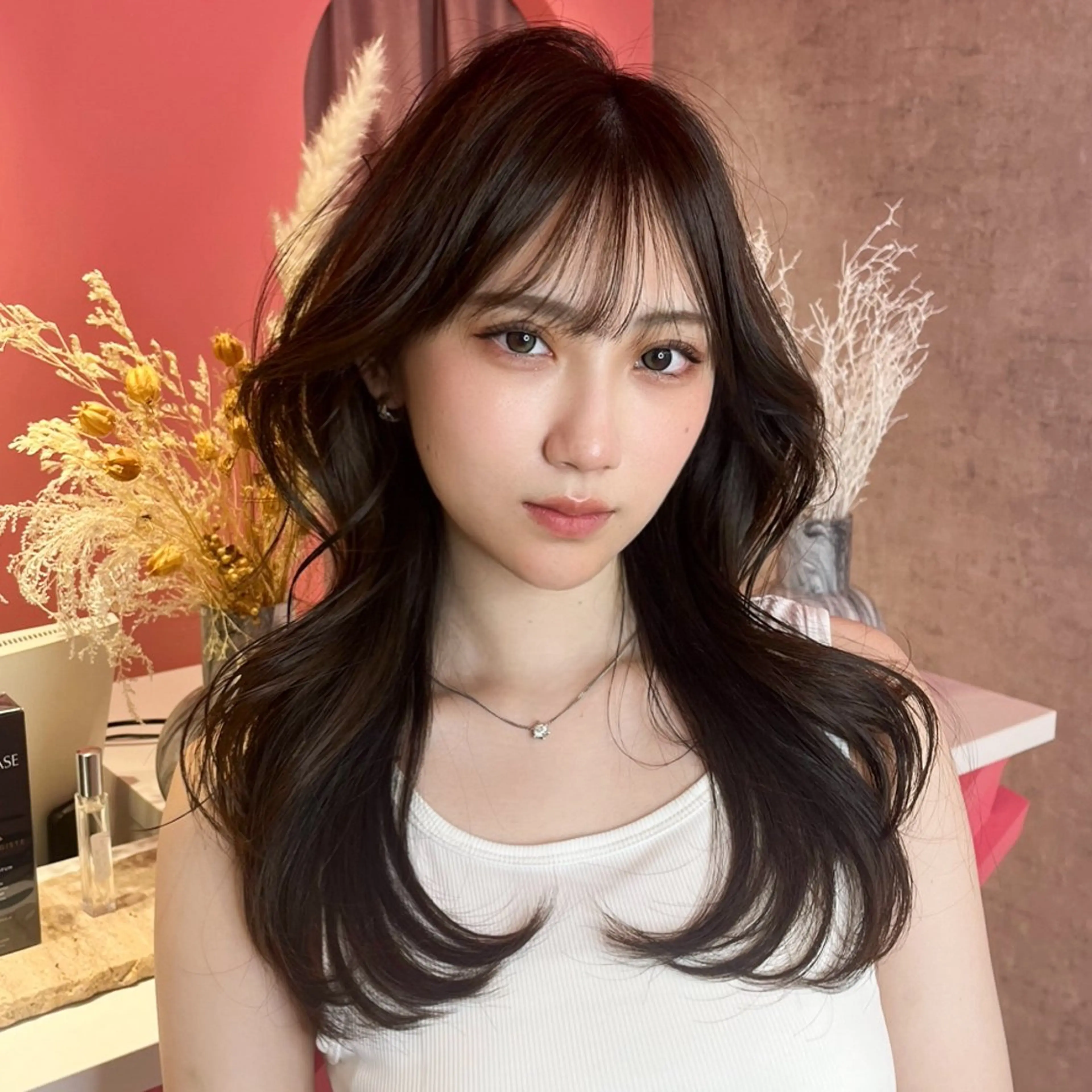 ミディアム カラー カット トリートメント 山崎/ボブ縮毛矯正 レイヤー髪質改善のヘアスタイル