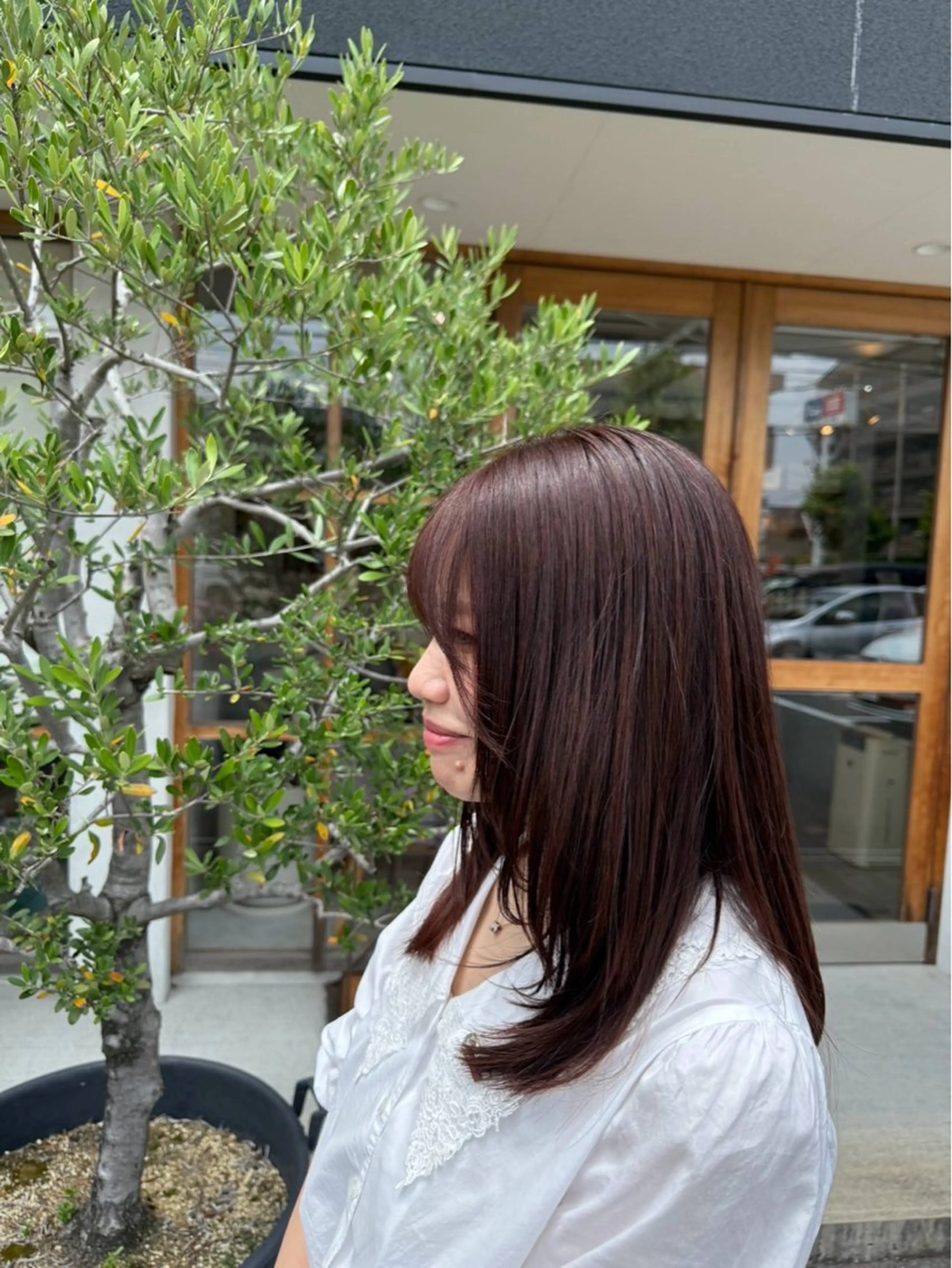 ロング カラー アディクシーカラー オレンジ オレンジピンク ピンクカラー ヘアカラー 笹川 桃歌のヘアスタイル
