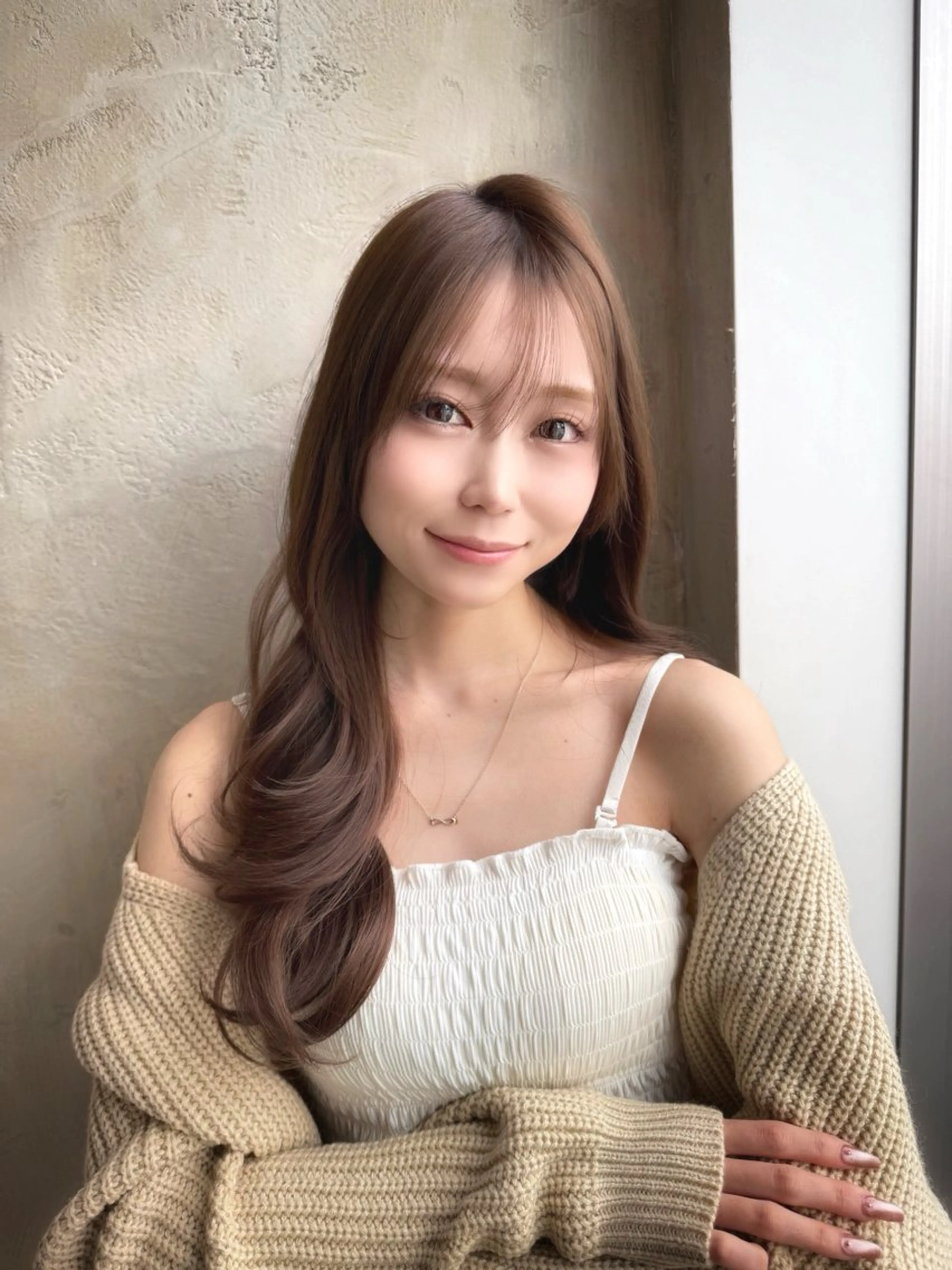 ロング カラー 透明感カラー 小顔カット トリートメント 石戸谷　海斗/韓国 レイヤー/艶カラーのヘアスタイル