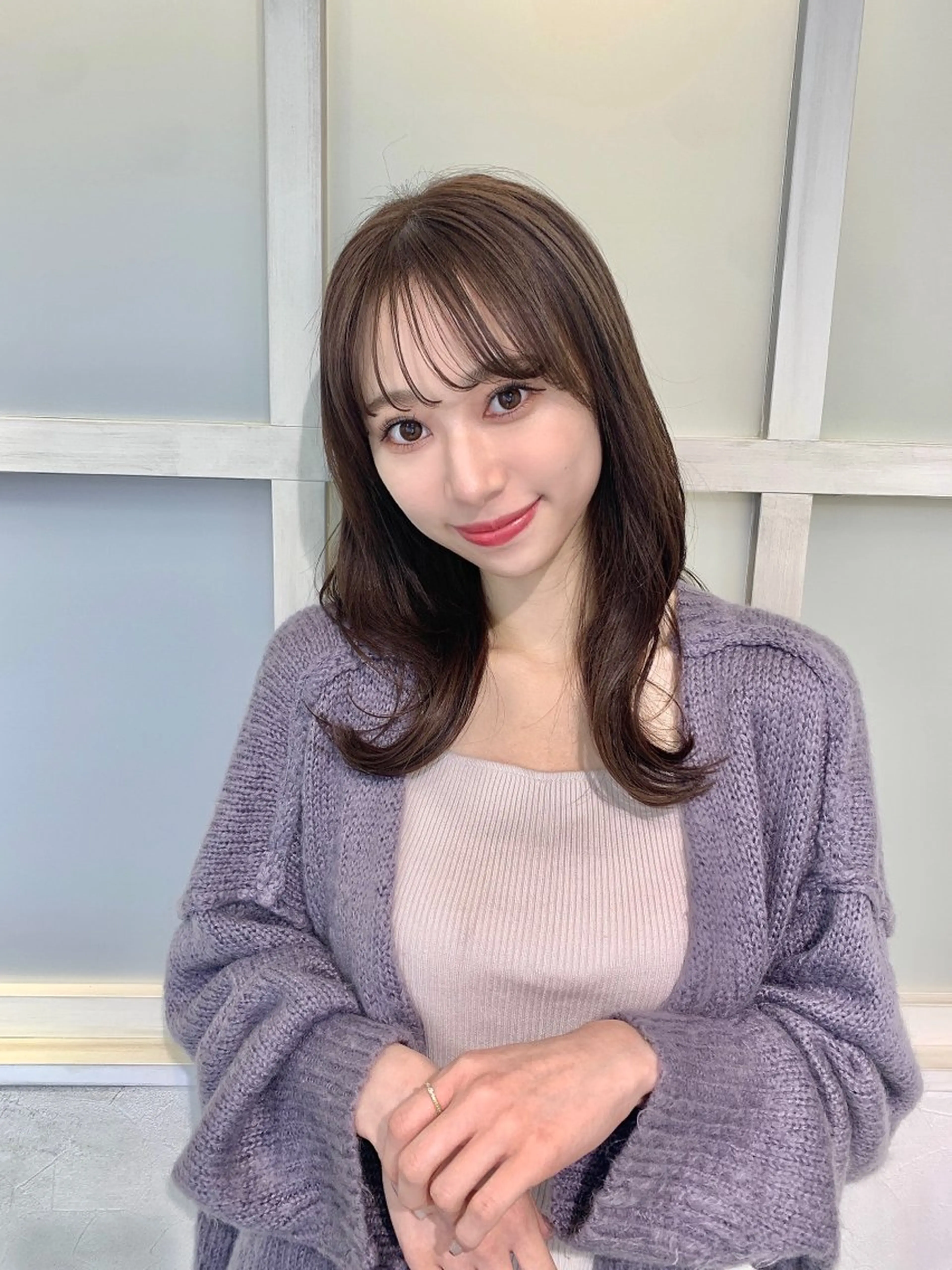 ミディアム 🦋ミルクティーベー ジュ🦋mayukiのヘアスタイル