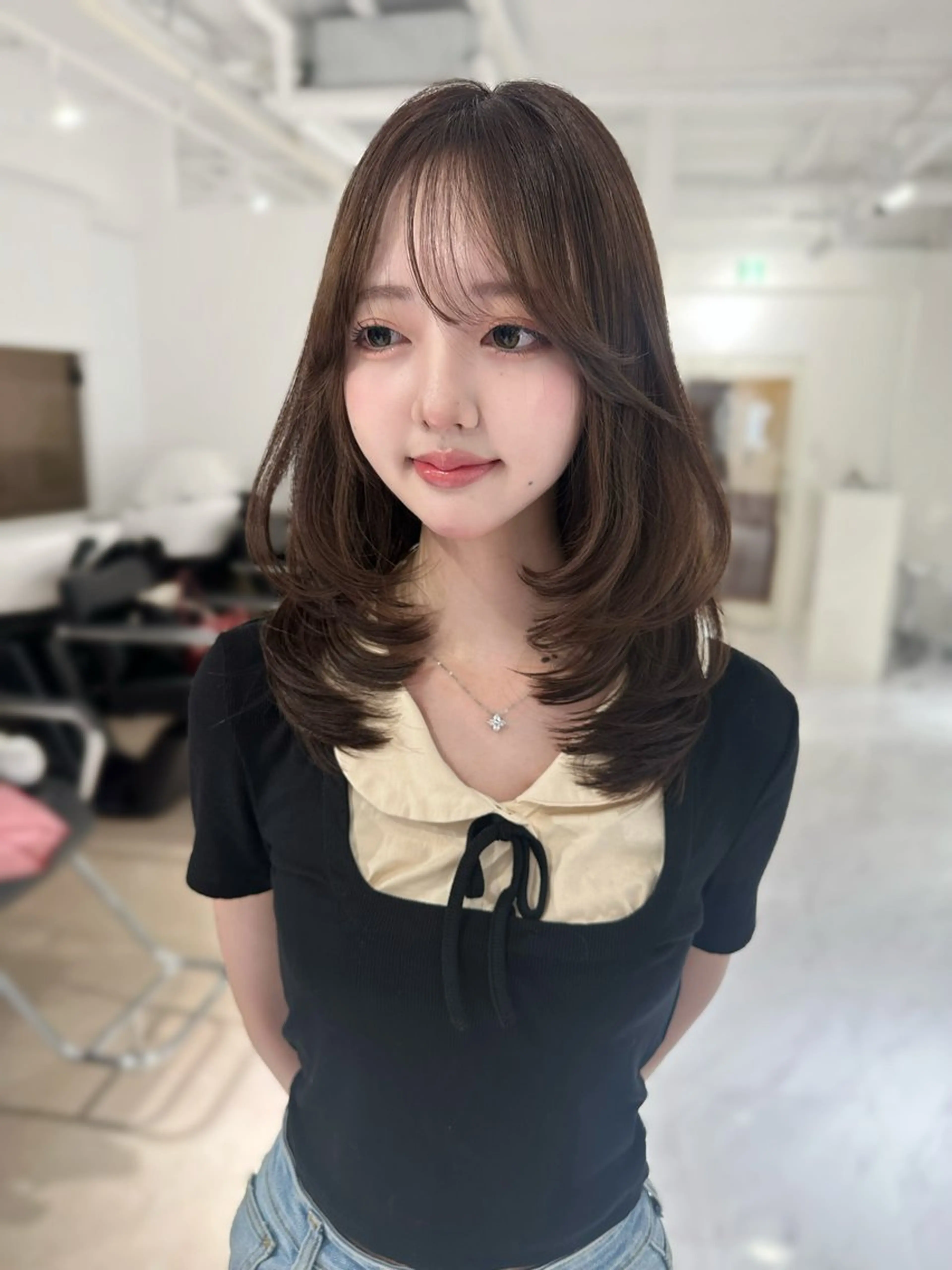 ミディアム カット 上野/韓国hair 🤍MOEKA🤍のヘアスタイル