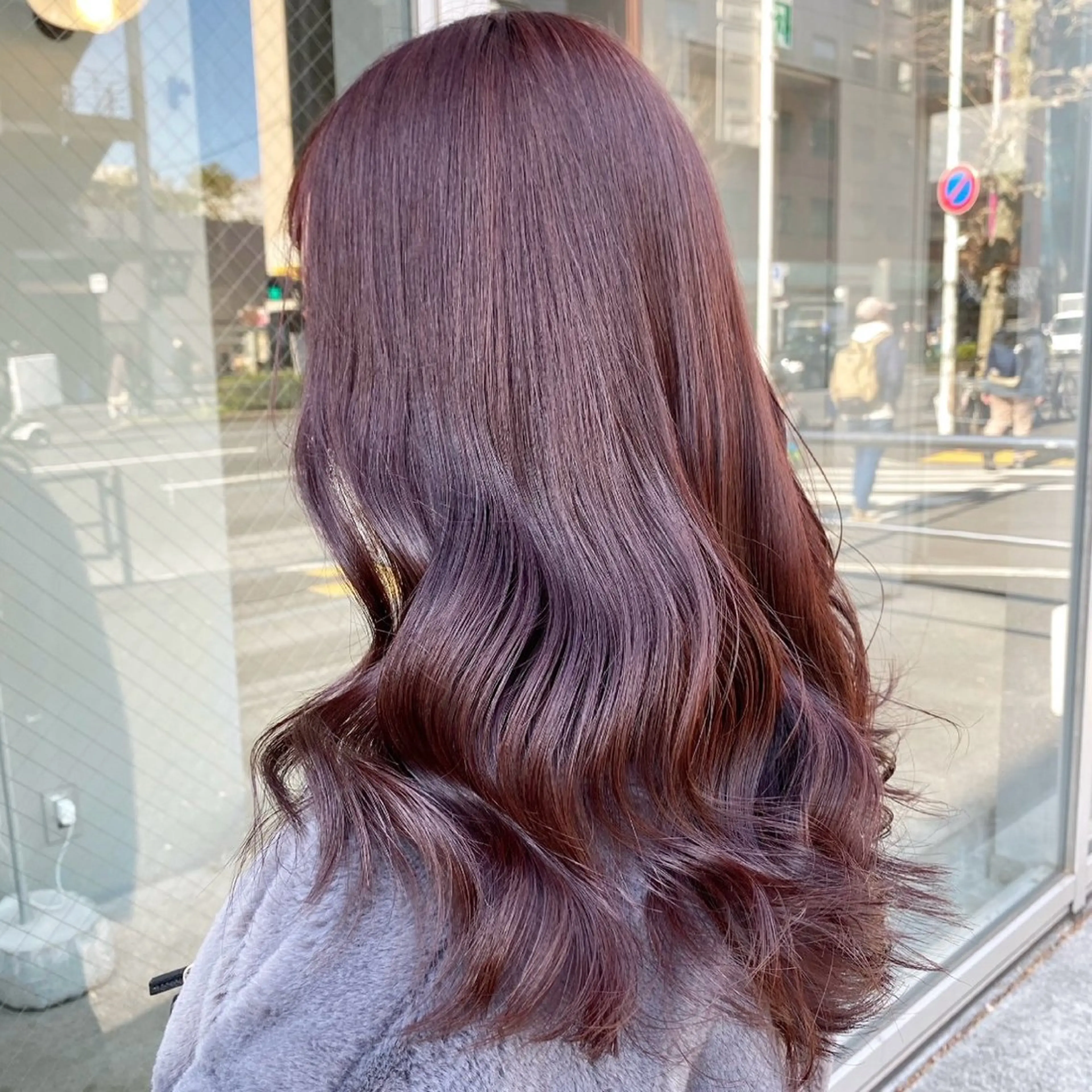 セミロング カラー 大人っぽ♡上品な暖色 ♡ブリーチなし♡のヘアスタイル