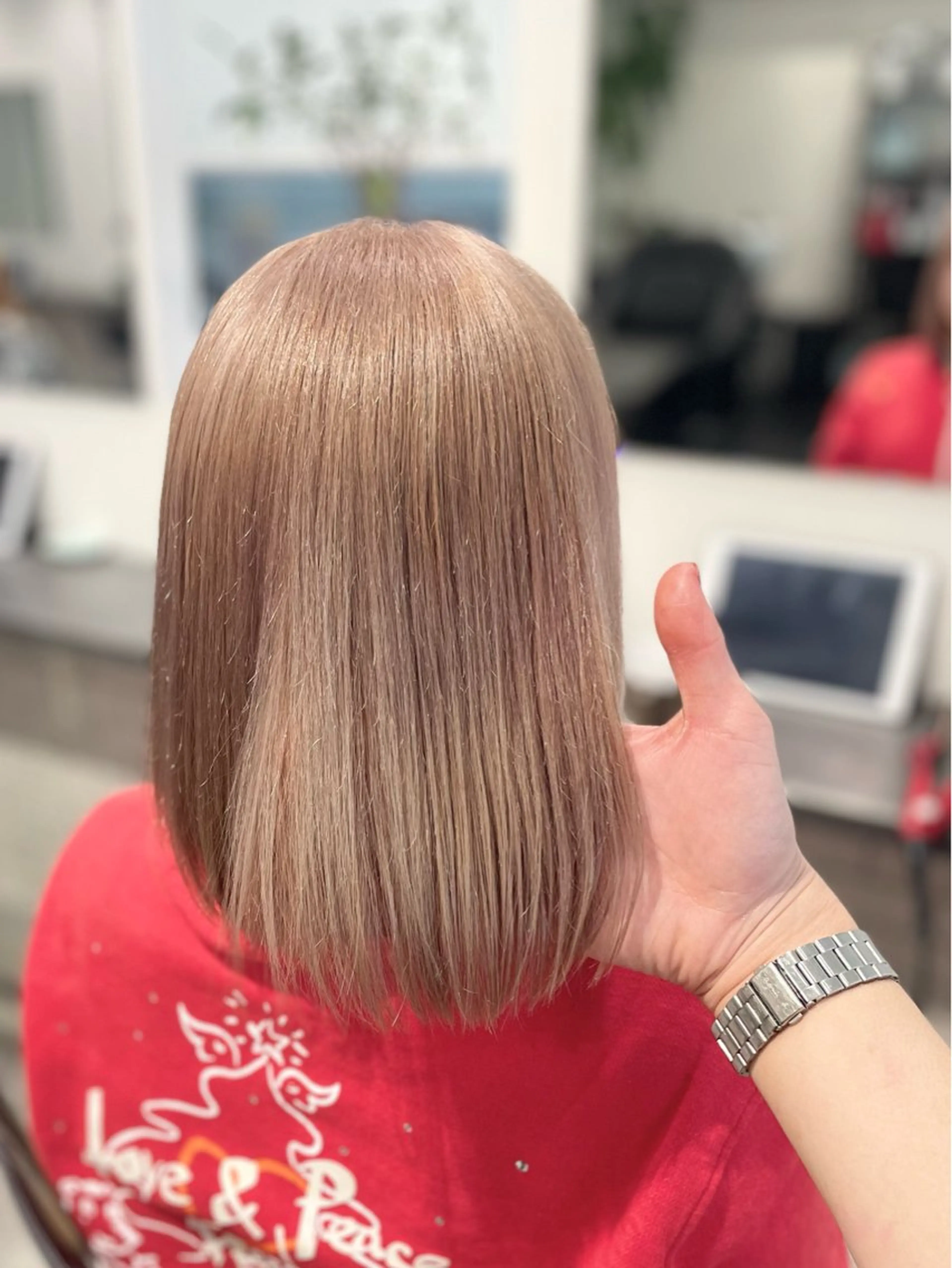 ミディアム カラー カット ヘアカラー トリートメント GaKu/レイヤー /カラー/ブロンドのヘアスタイル