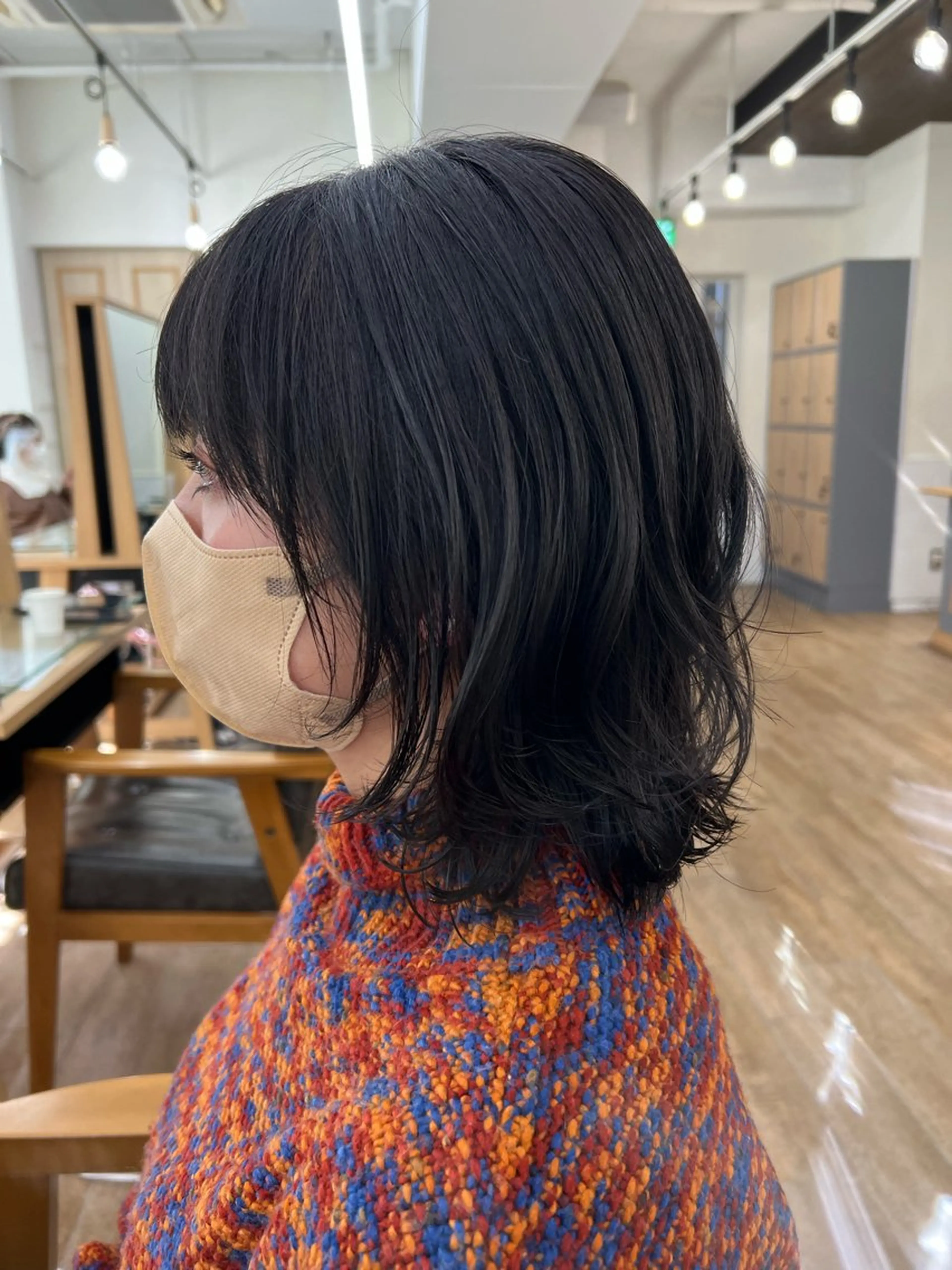 ミディアム パーマ ミディアムパーマ ボブ ウルフカット ハイライト/ウルフ/ 💙鶴岡　愛💙のヘアスタイル