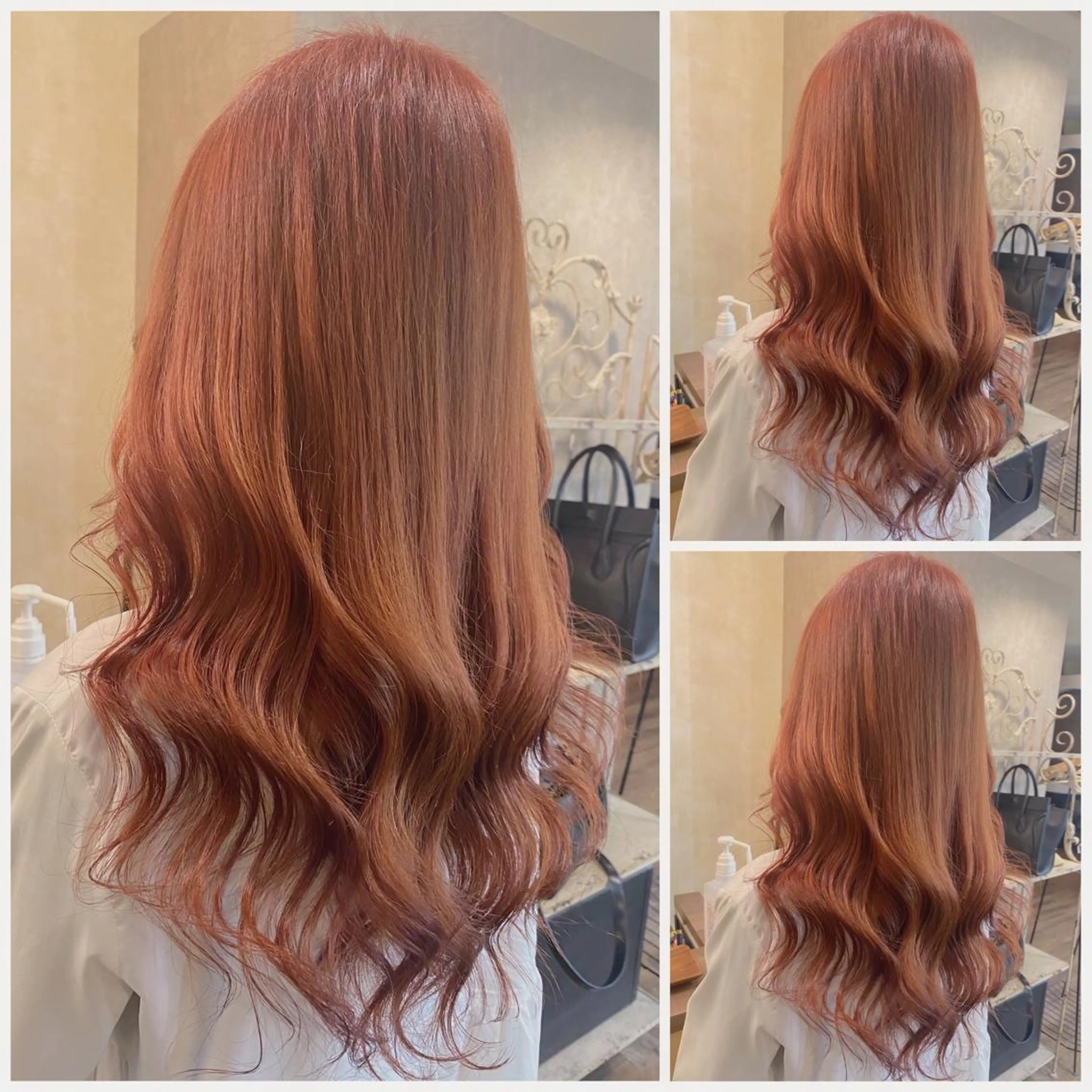 ロング カラー ブリーチ オレンジ オレンジレッド レッドカラー カット ヘアカラー 田井中 悠紀のヘアスタイル