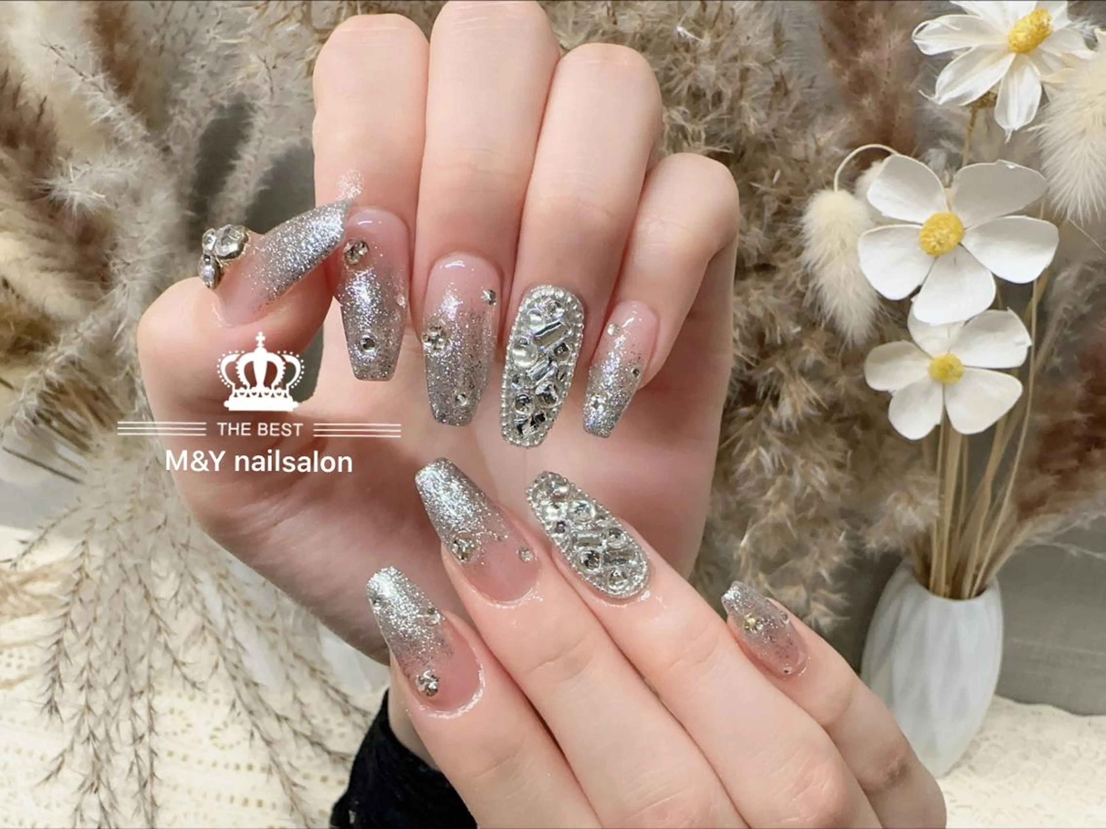 ネイル グラデーション ラメ(グリッター) ラメグラデーション スカルプネイル ハンドネイル ハンドケア M&Y nail Salon 新宿店のネイルデザイン