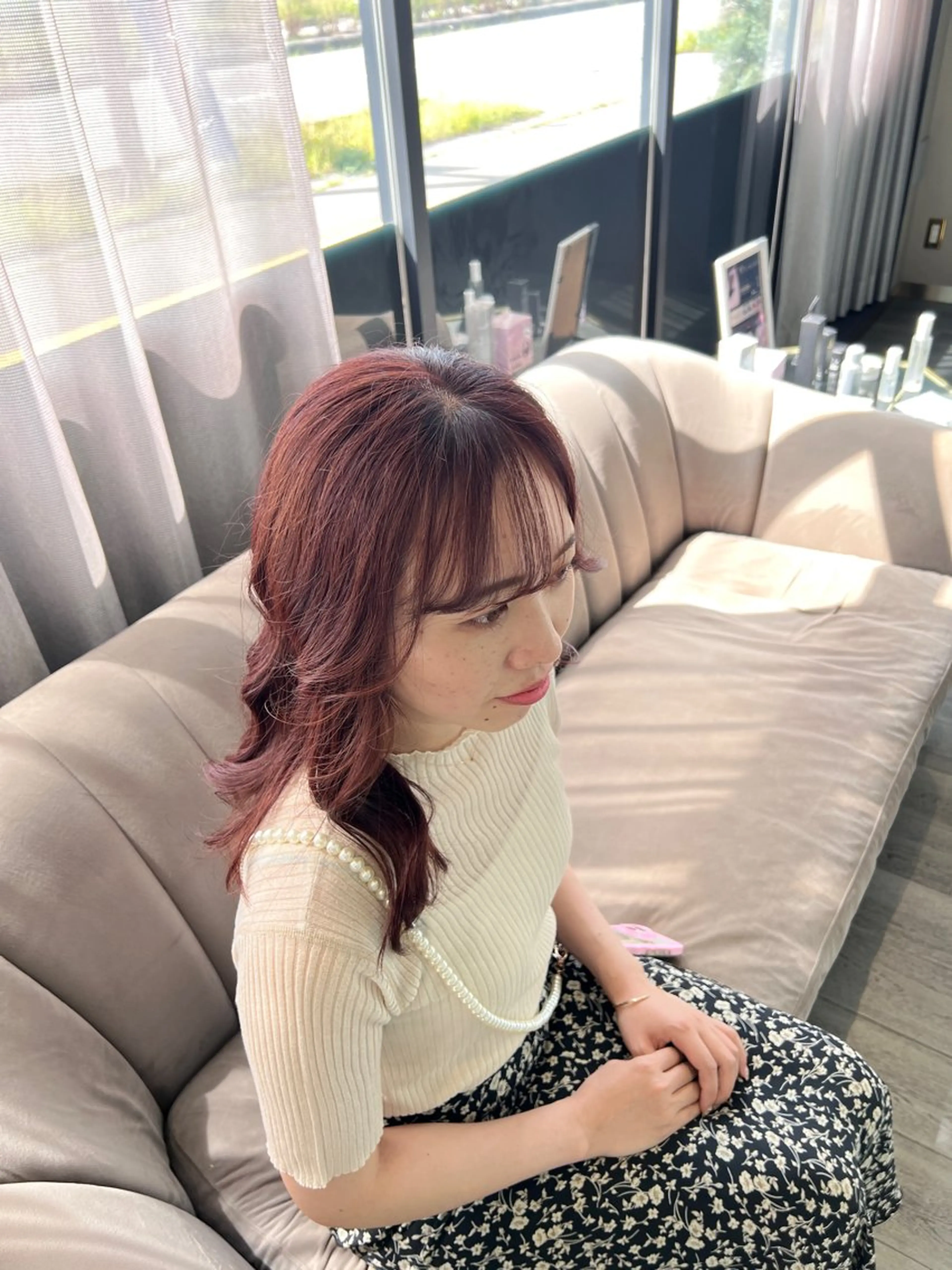 ロング パープルカラー 志田 ほんのヘアスタイル