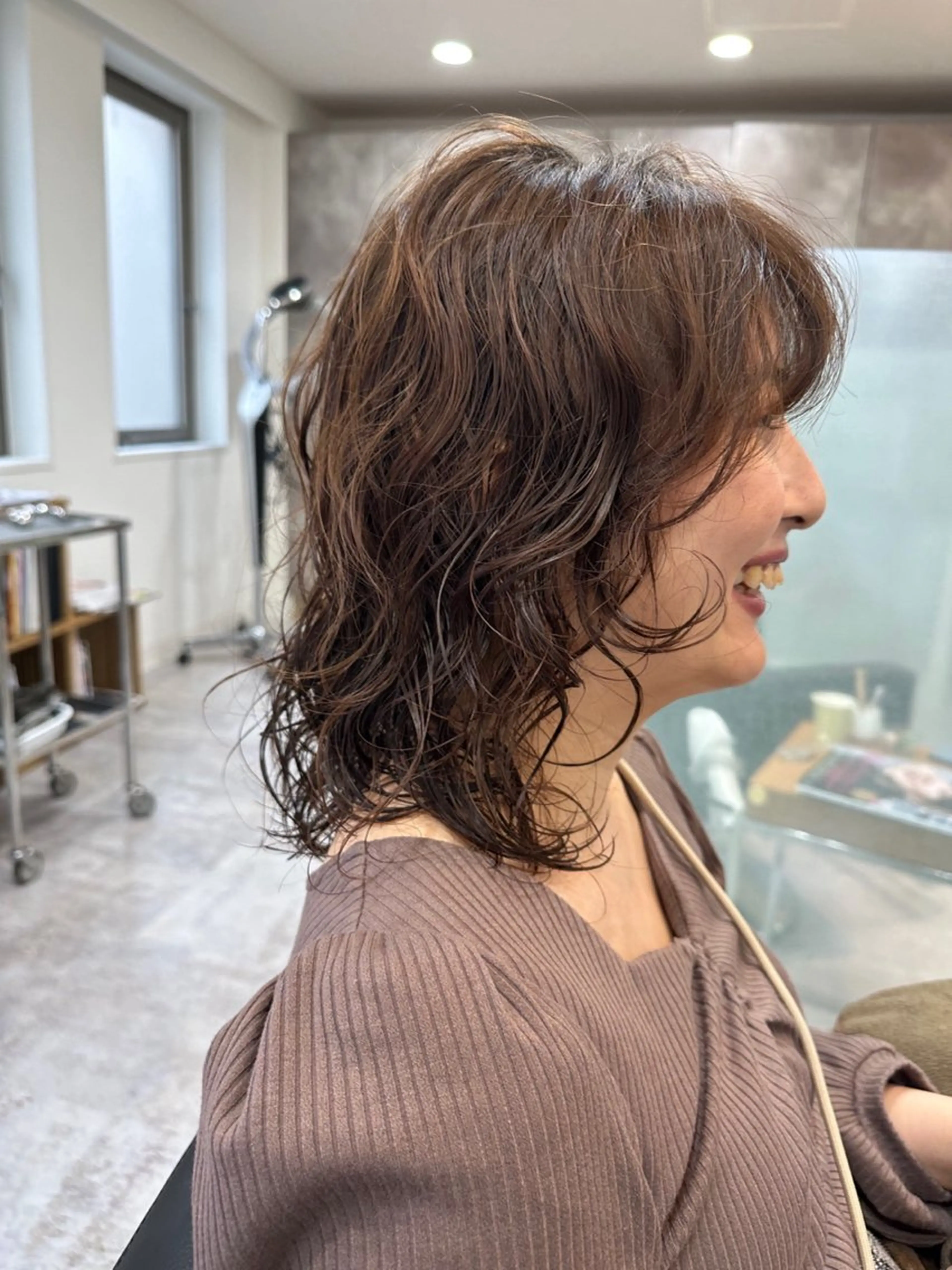 セミロング パーマ カット ヘアカラー パーマ lelu所属・lelu / 佐々木のヘアスタイル