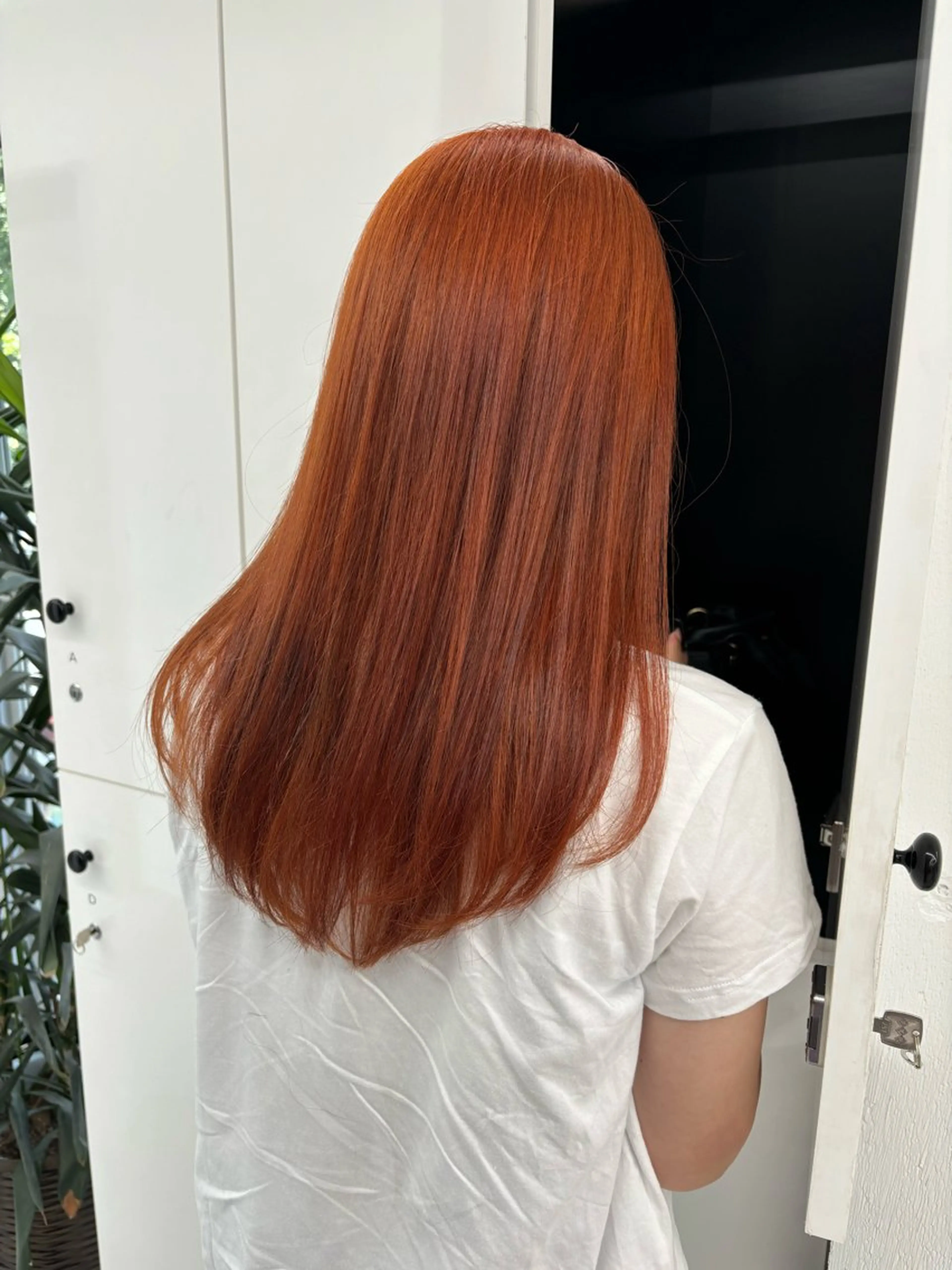 セミロング カラー ヘアアレンジ オレンジ カット ヘアカラー 夕羽夢🍓矢場/ 透明感カラーのヘアスタイル