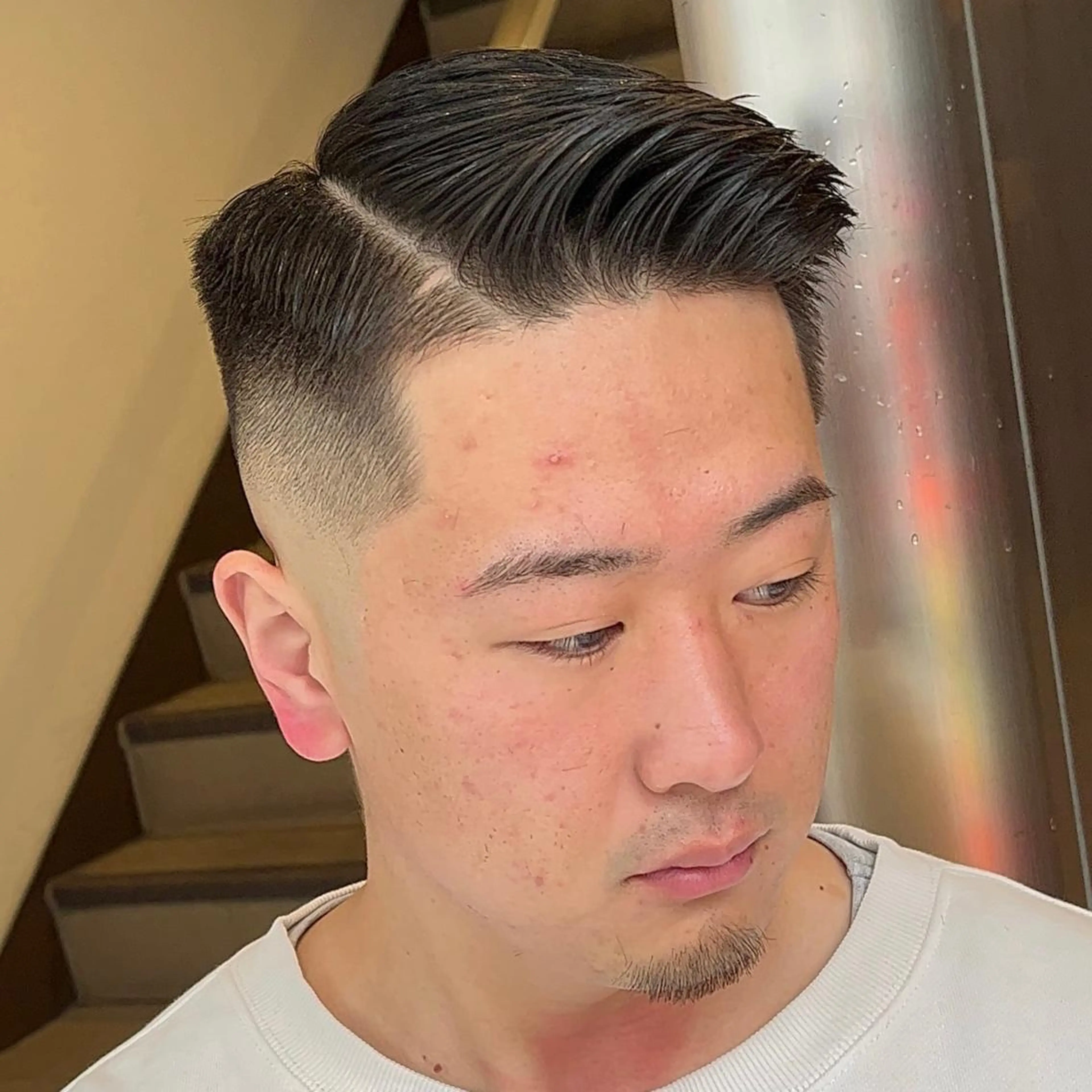 ショート メンズ フェードカット メンズパーマ スキンフェード スペインカール カット 立川/メンズパーマ 厚進太郎のヘアスタイル